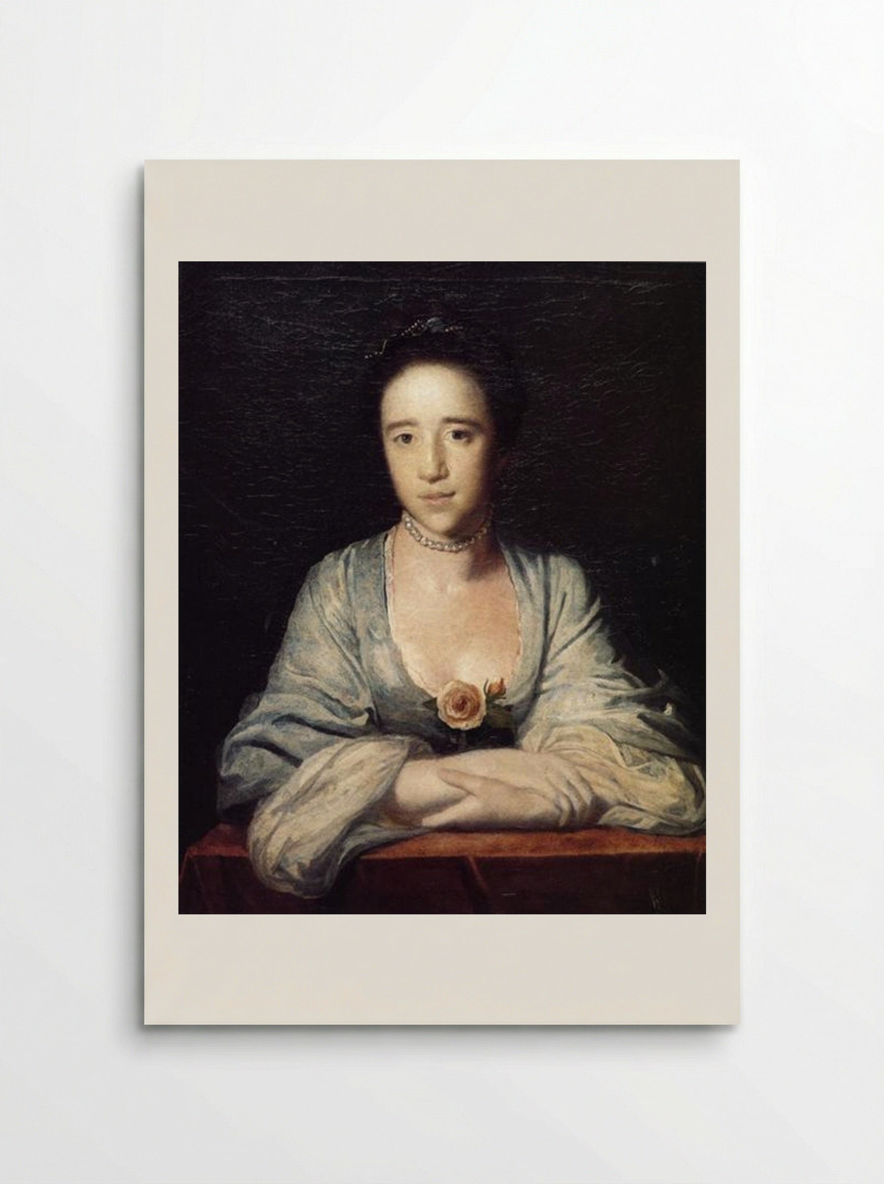 Young Woman Leaning on a Ledge - Sir Joshua Reynolds - Poster