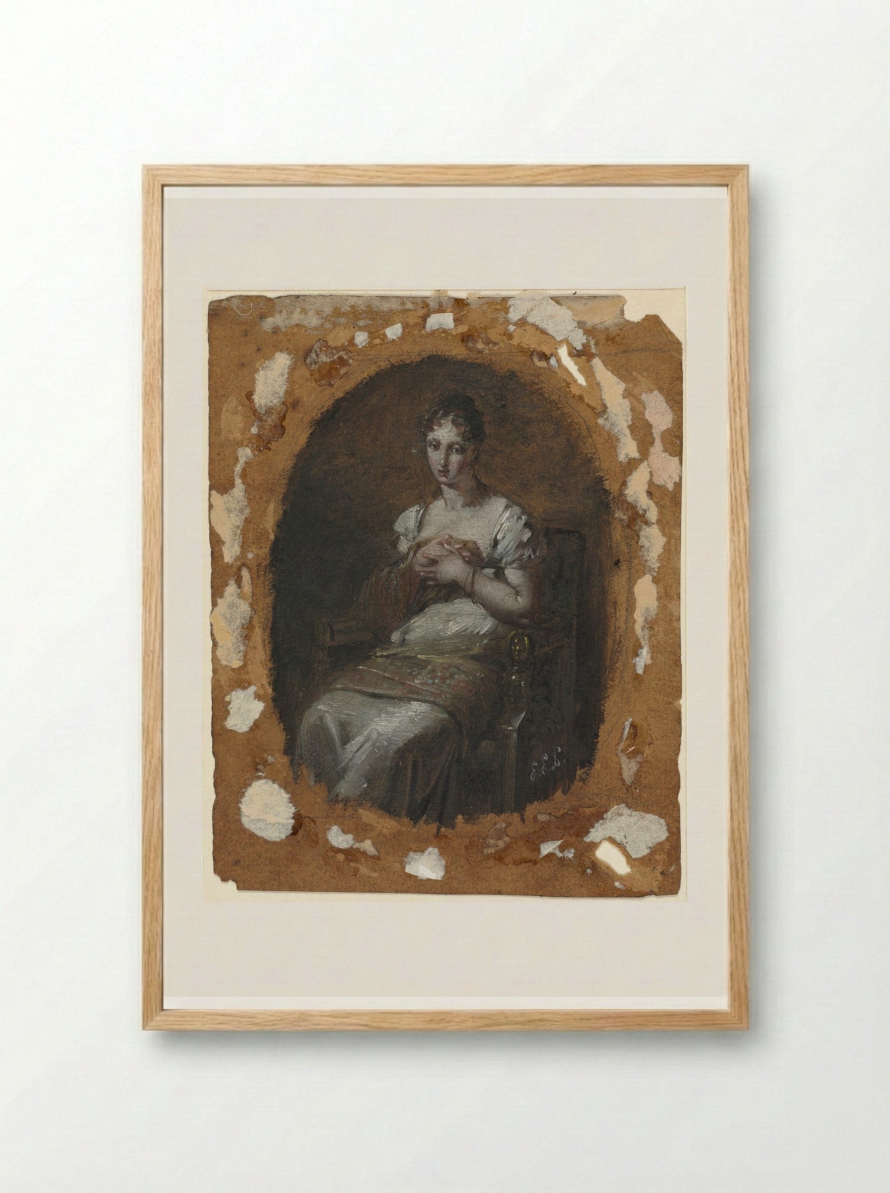 Young Woman Seated - Pierre-Paul Prud'hon - Framed Print Wood