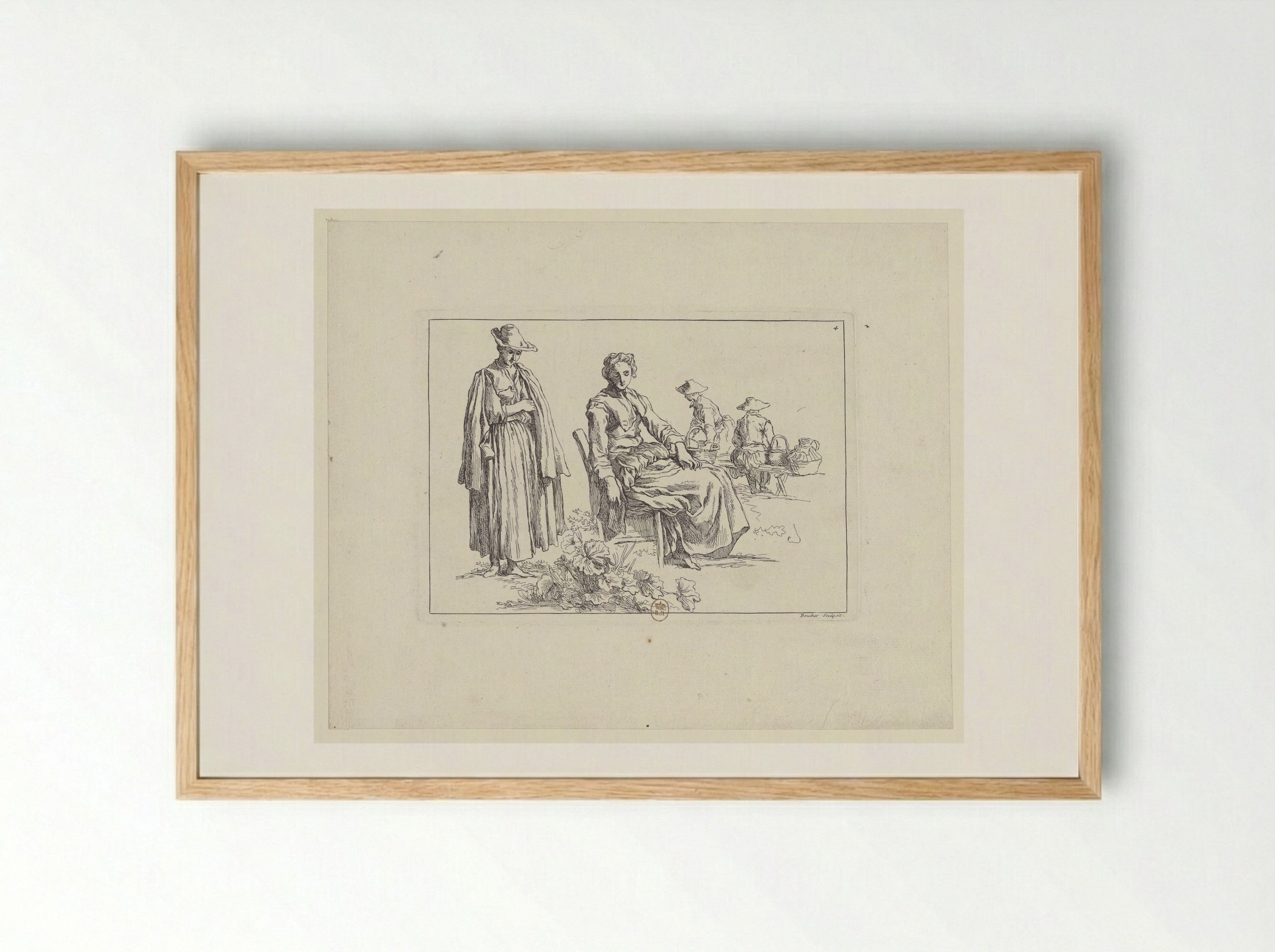 Young Woman Sleeping - François Boucher - Framed Print Wood