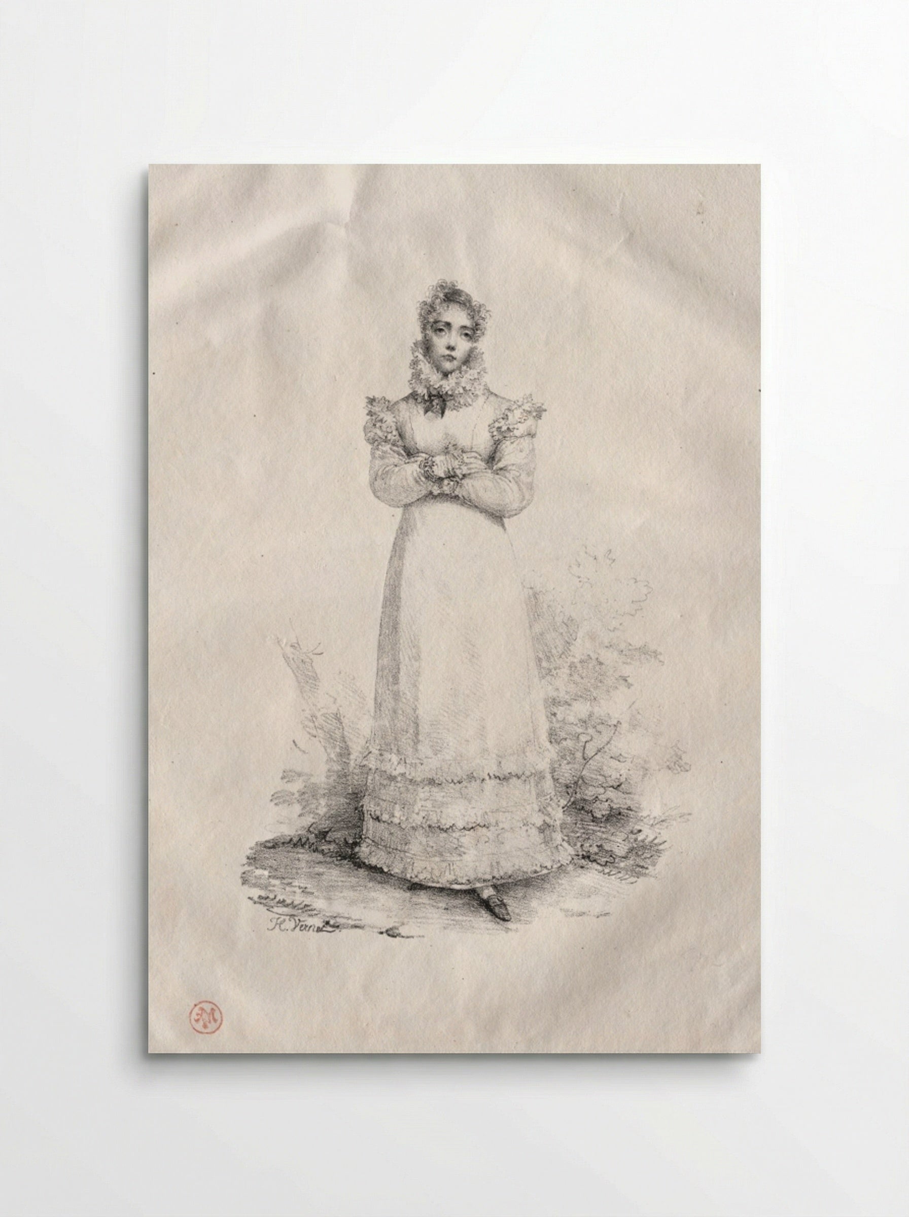 Young Woman Standing - Horace Vernet - Poster