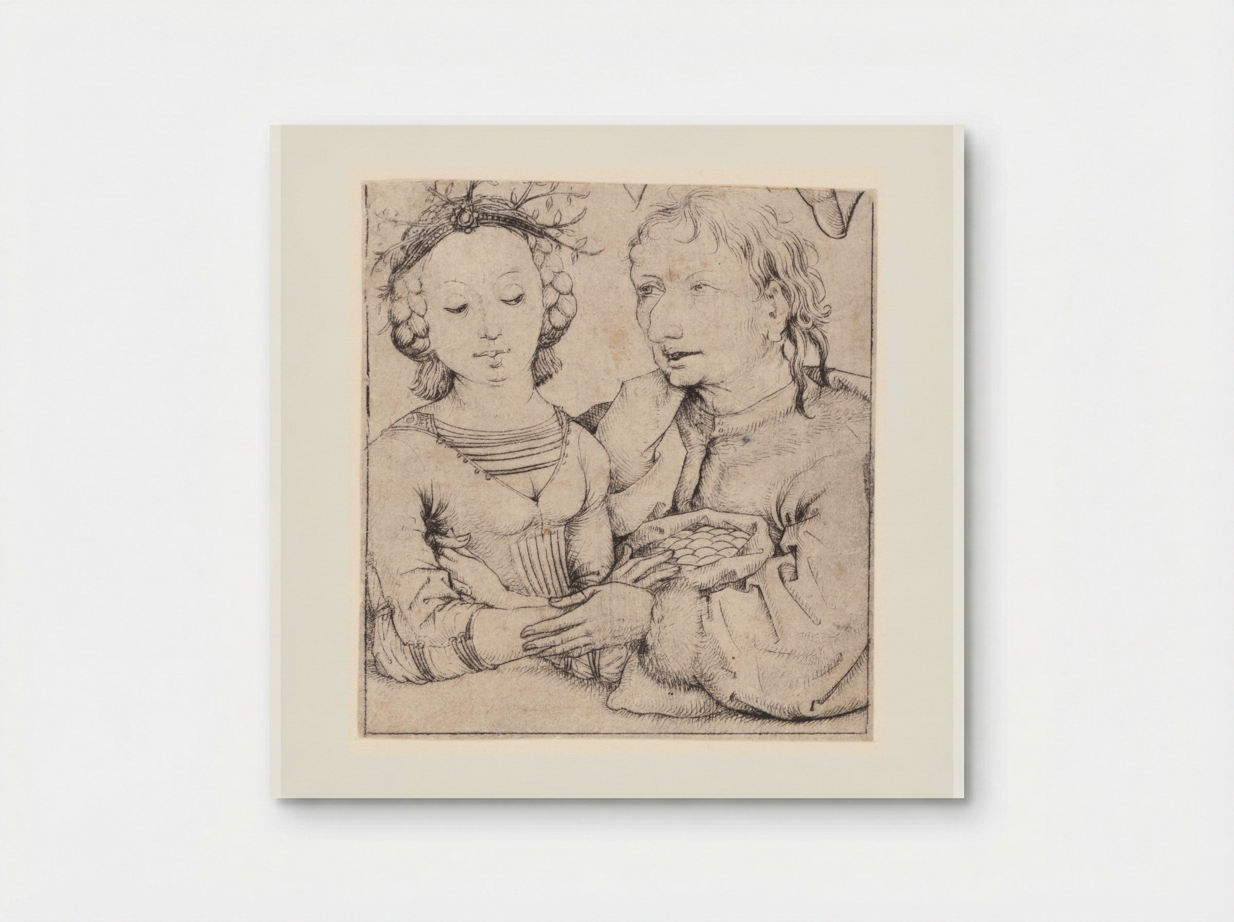 Young Woman and Old Man - Master of the Amsterdam Cabinet - Poster
