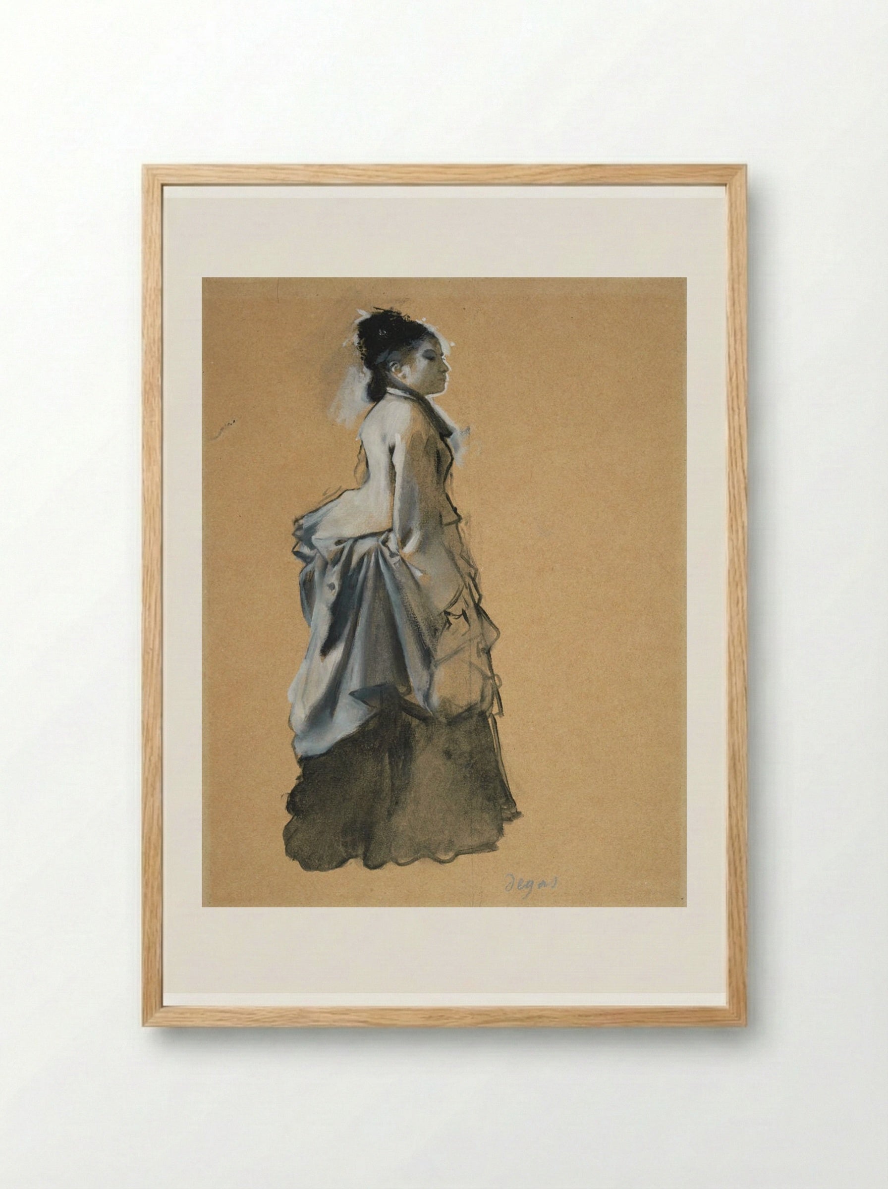 Young Woman in Street Costume - Hilaire-Germain-Edgar Degas - Framed Print Wood