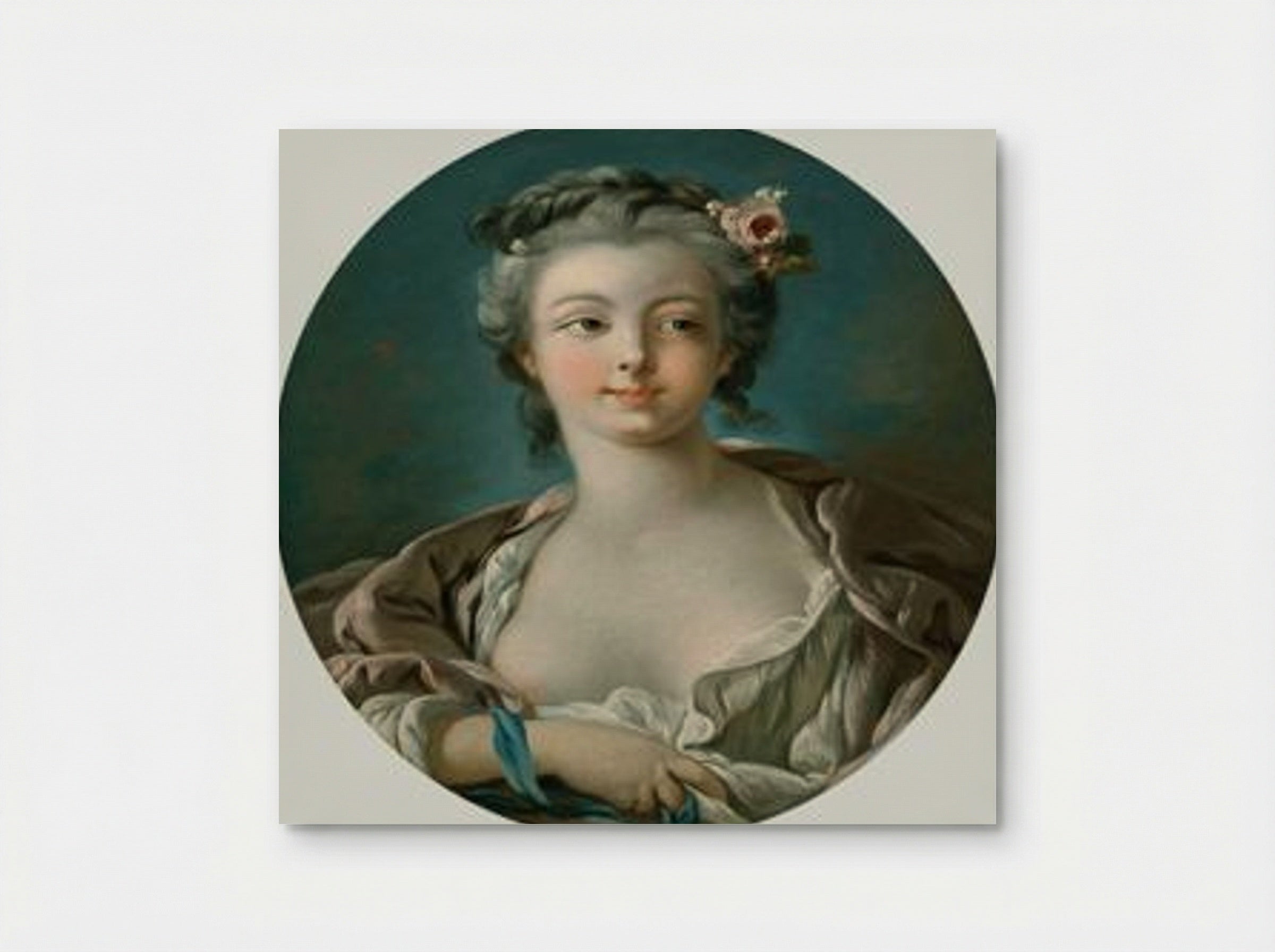 Young Woman with Flowers in Her Hair - François Boucher - Poster