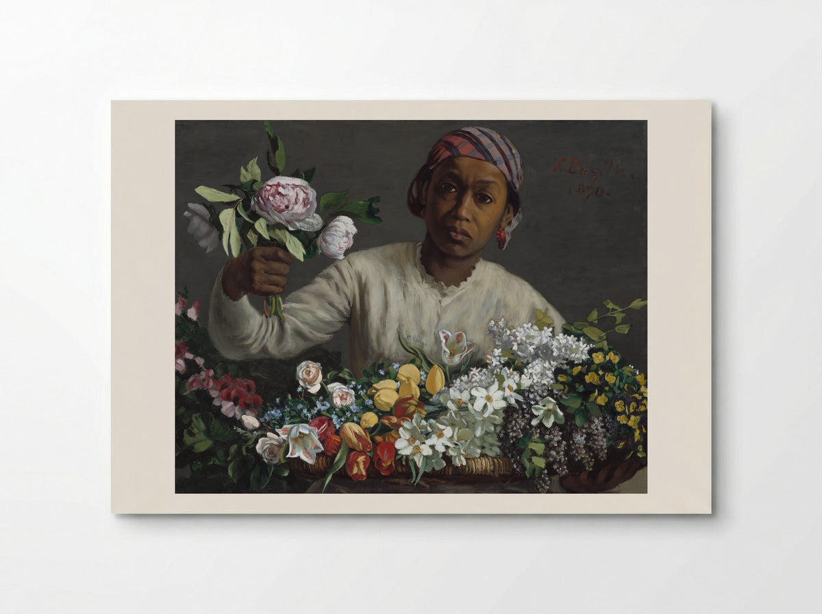 Young Woman with Peonies - Frederic Bazille - Poster