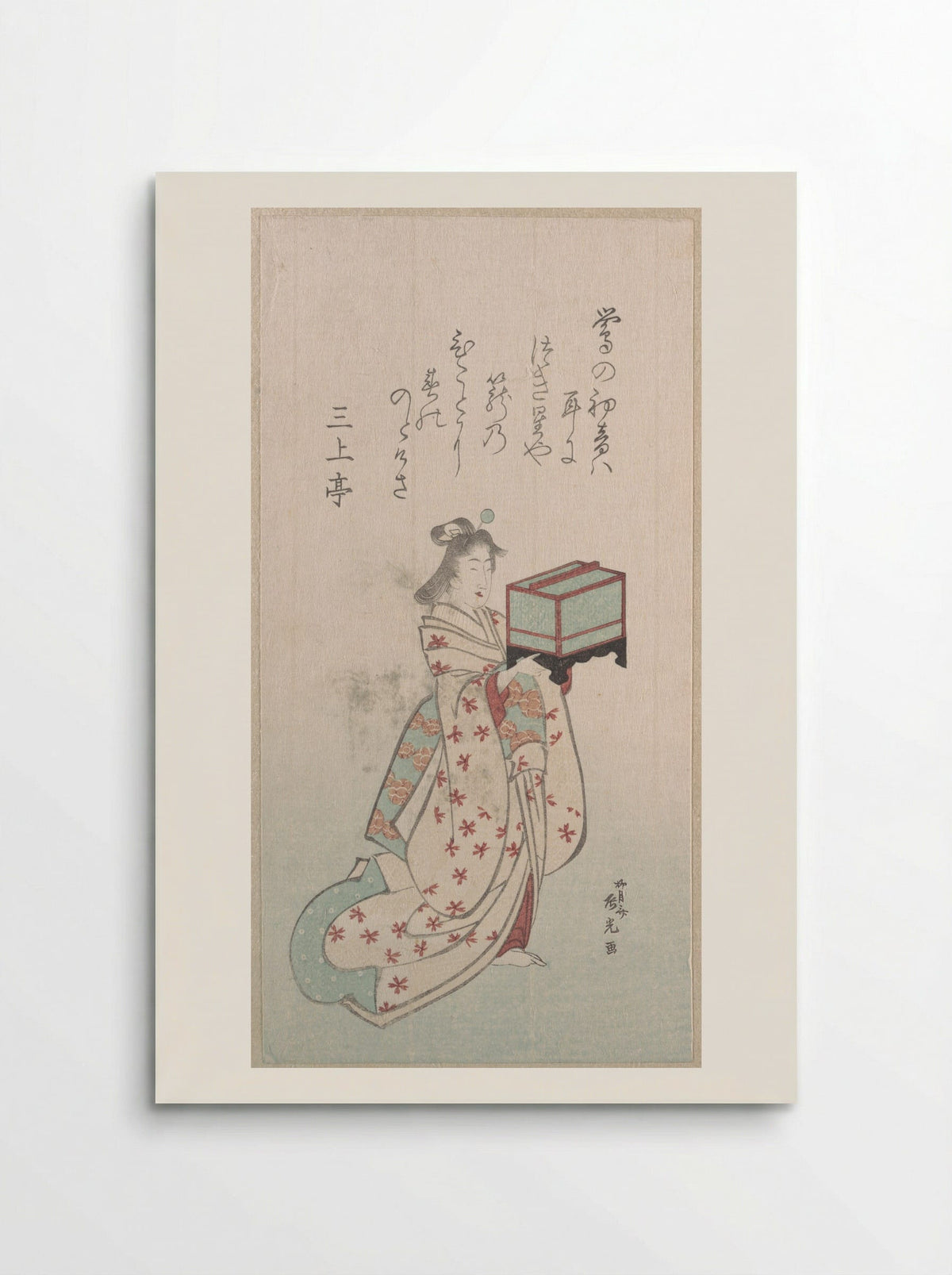 Young Woman with a Birdcage - Ryūgetsusai Shinkō - Poster