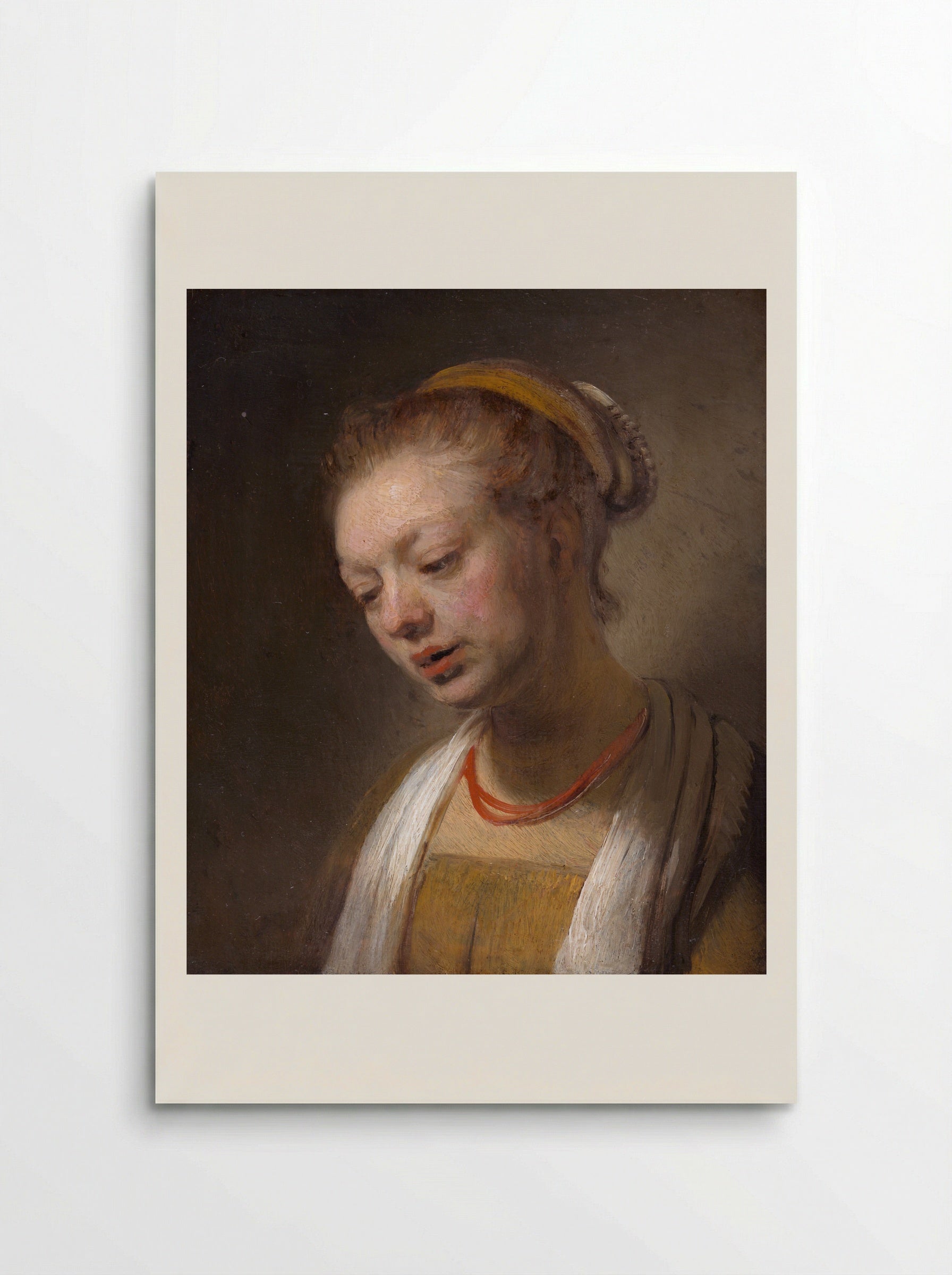 Young Woman with a Red Necklace - Rembrandt van Rijn - Poster