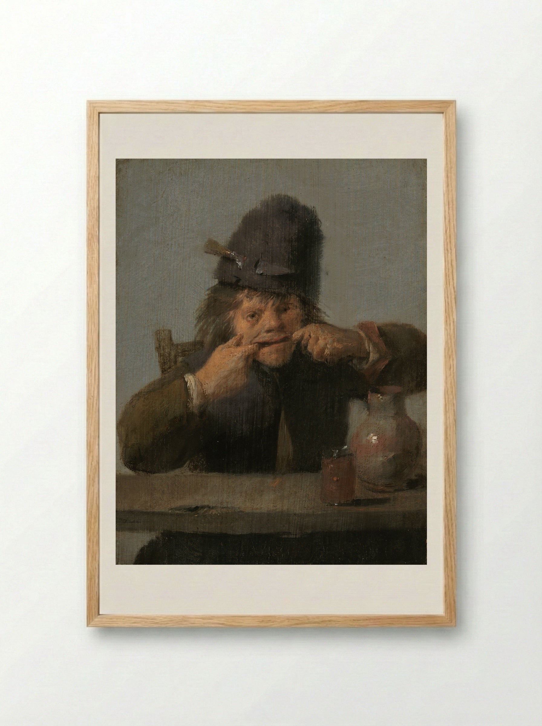 Youth Making a Face - Adriaen Brouwer - Framed Print Wood