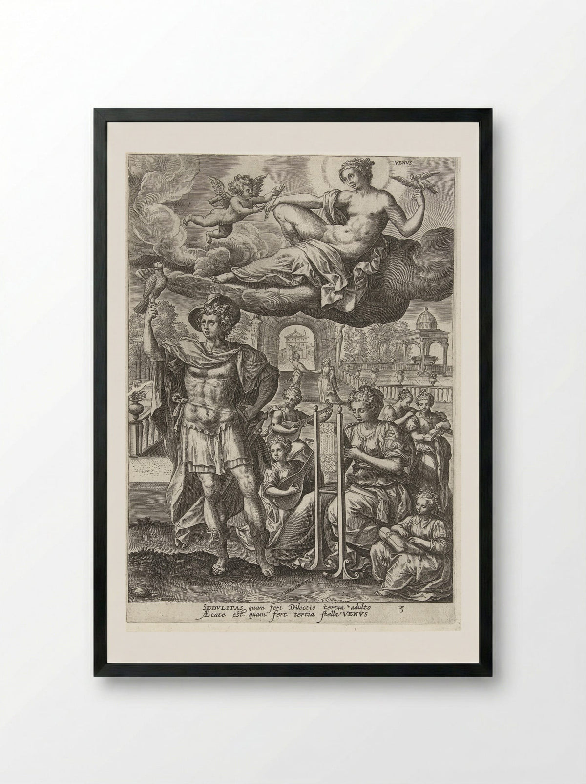 Youth Under the Influence of Venus - Gerard de Jode - Framed Print Black