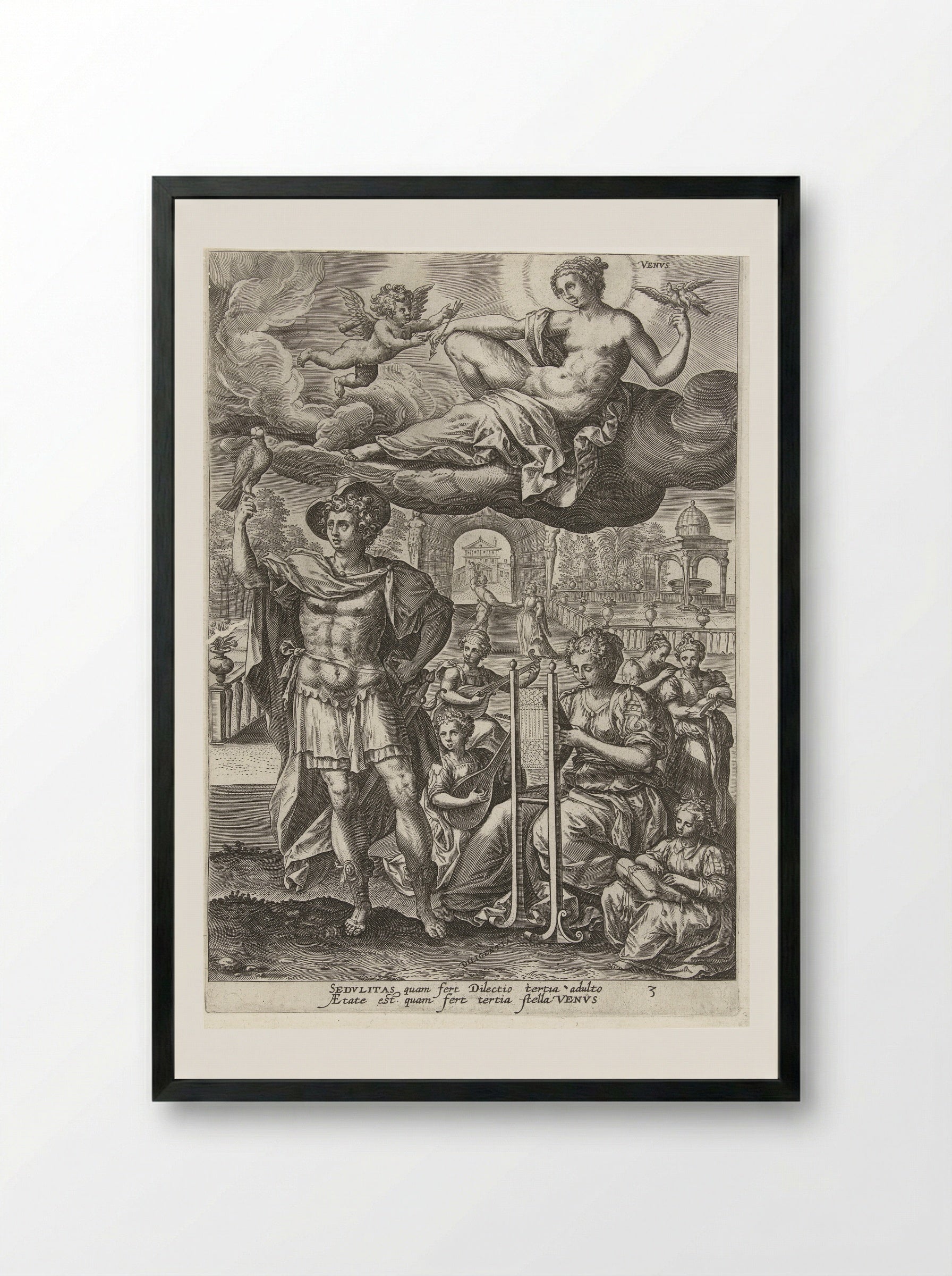 Youth Under the Influence of Venus - Gerard de Jode - Framed Print Black