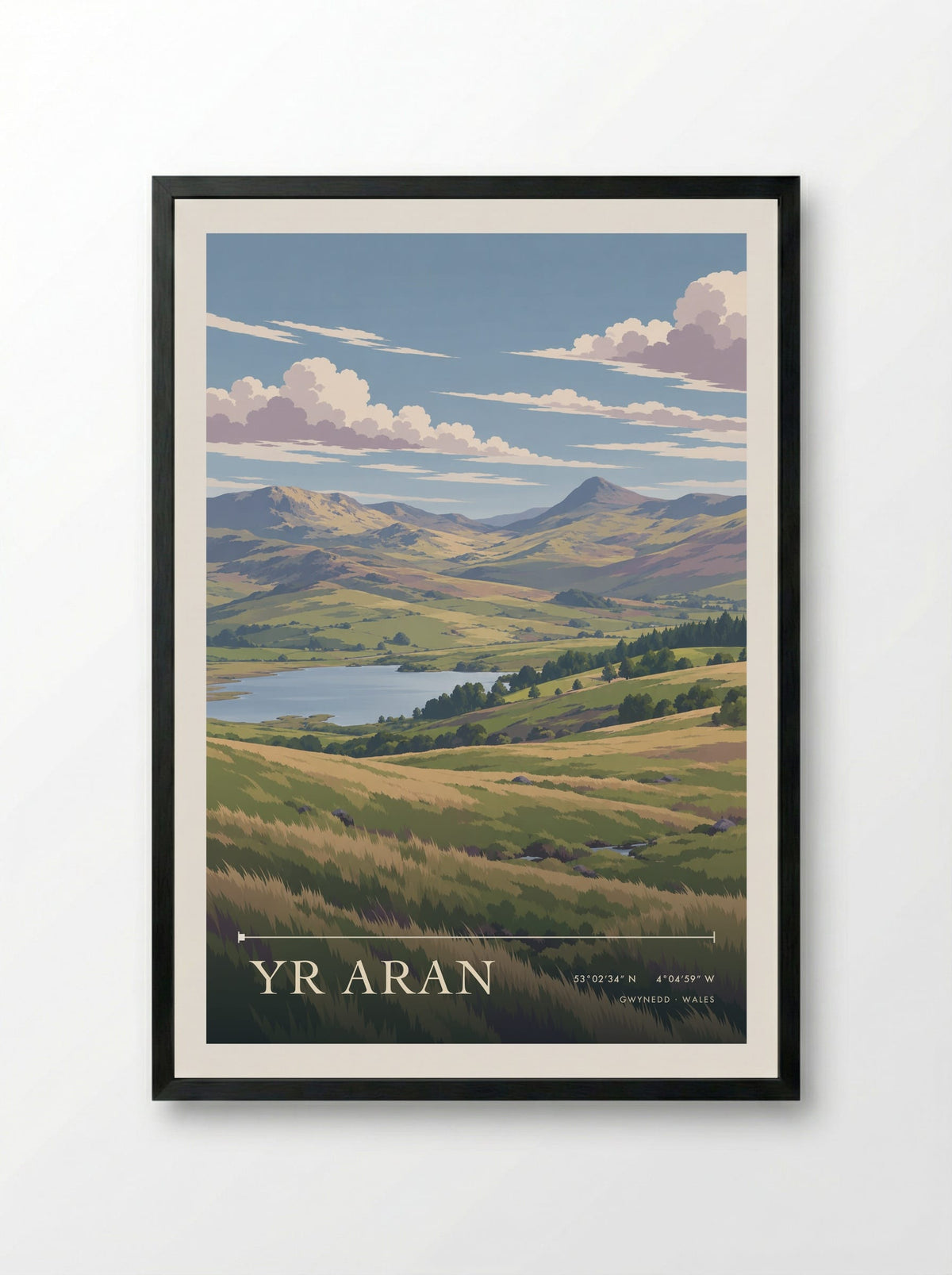 Yr Aran, Gwynedd | Travel Poster - Framed Print Black
