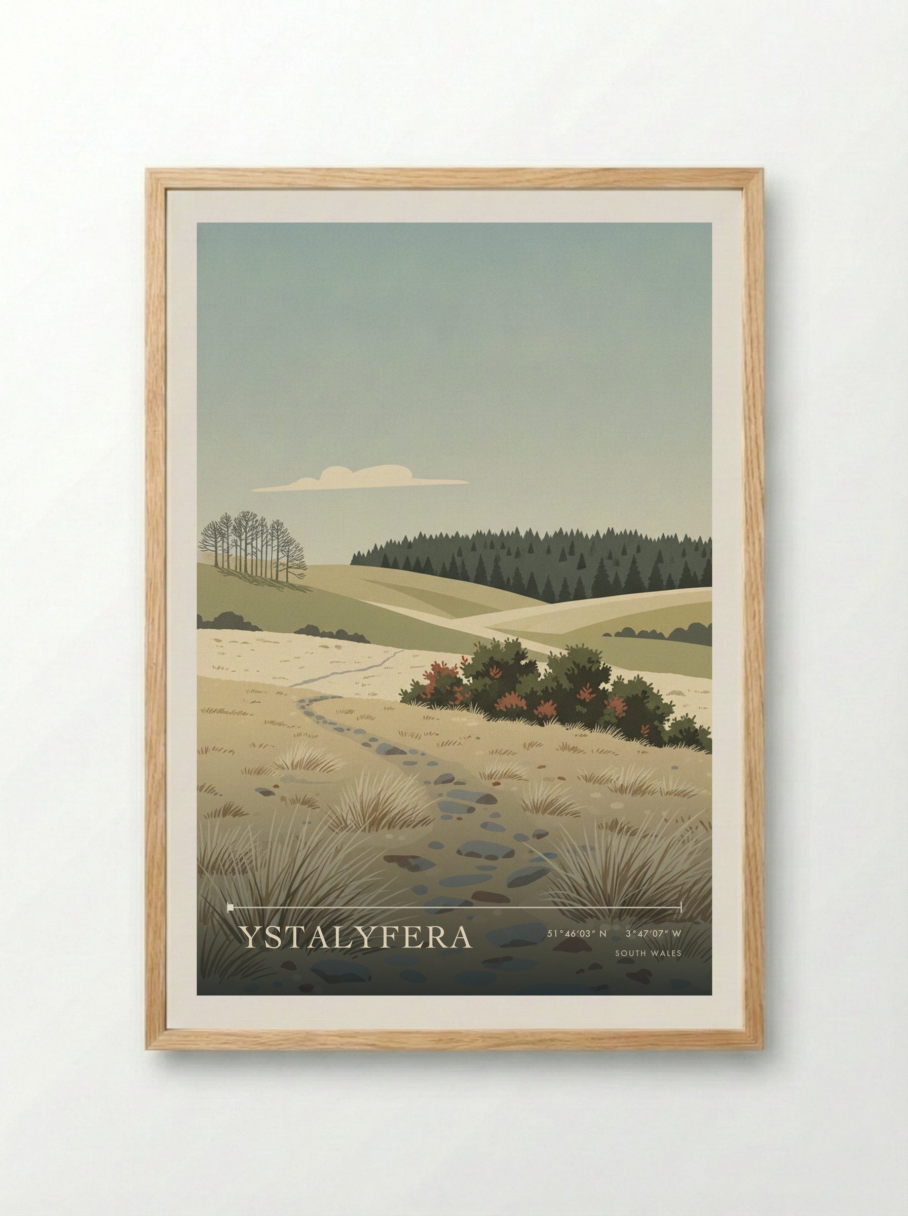 Ystalyfera South Wales Wales Travel Poster - Framed Print Wood