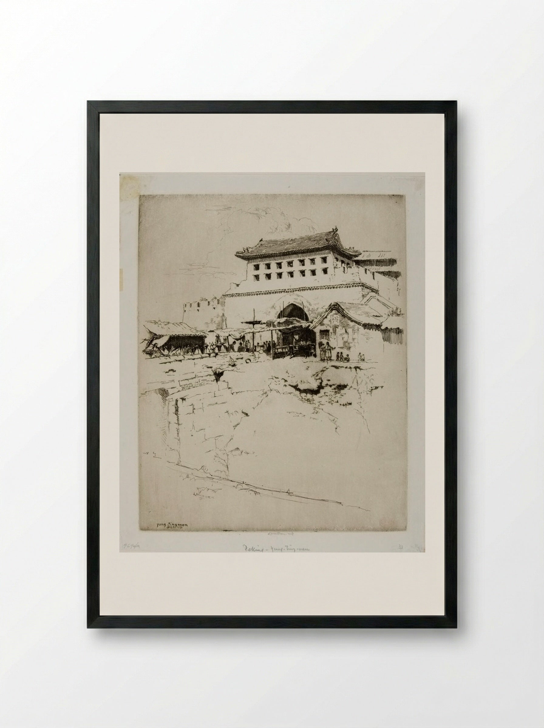 Yung Tingmen, Peking - Ernest Stephen Lumsden - Framed Print Black