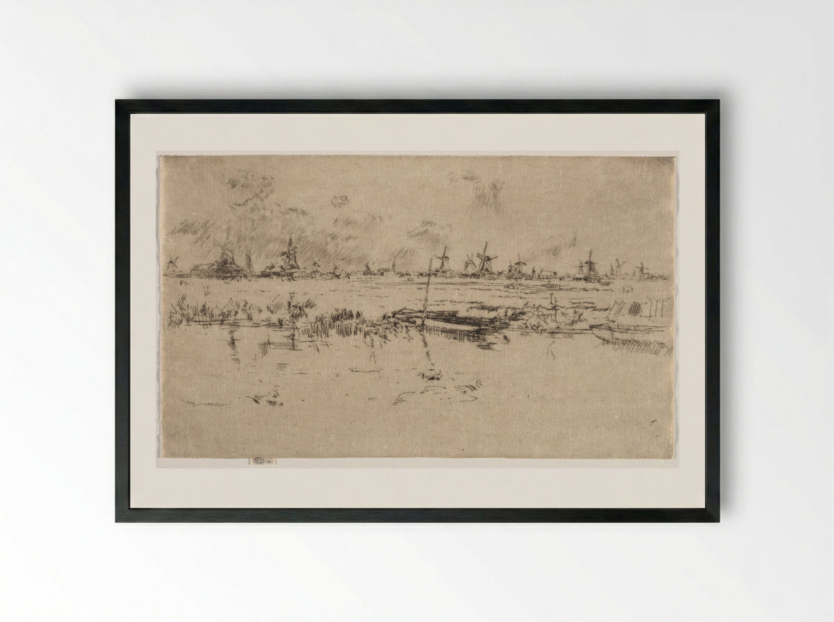 Zaandam - James McNeill Whistler - Framed Print Black