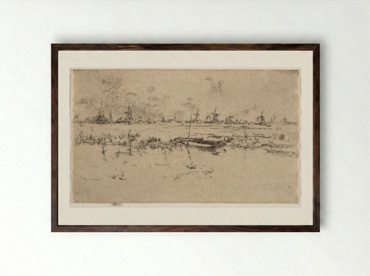 Zaandam - James McNeill Whistler - Framed Print Dark Wood