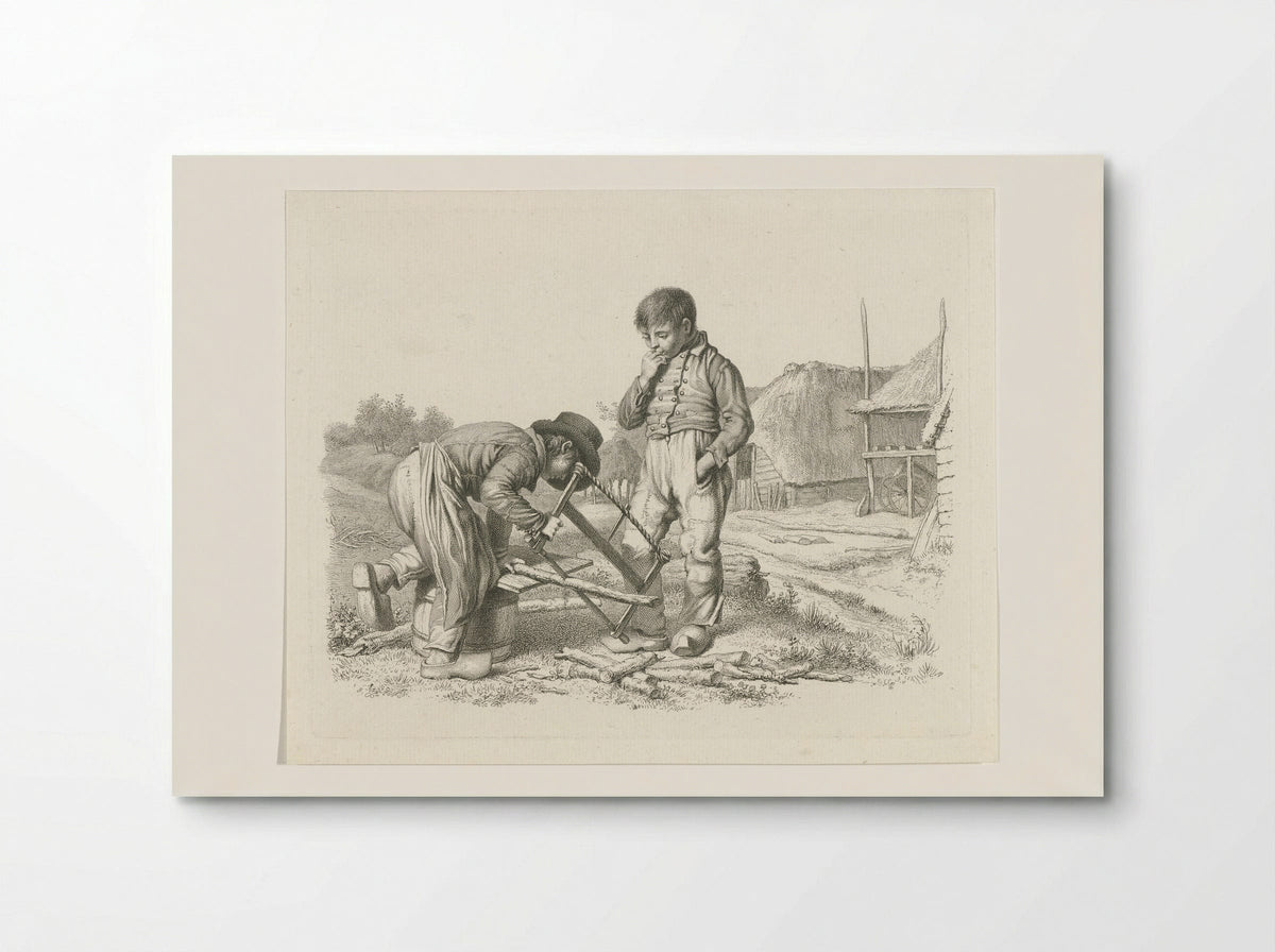 Zagende en een staande jongen - Jacob Ernst Marcus - Poster