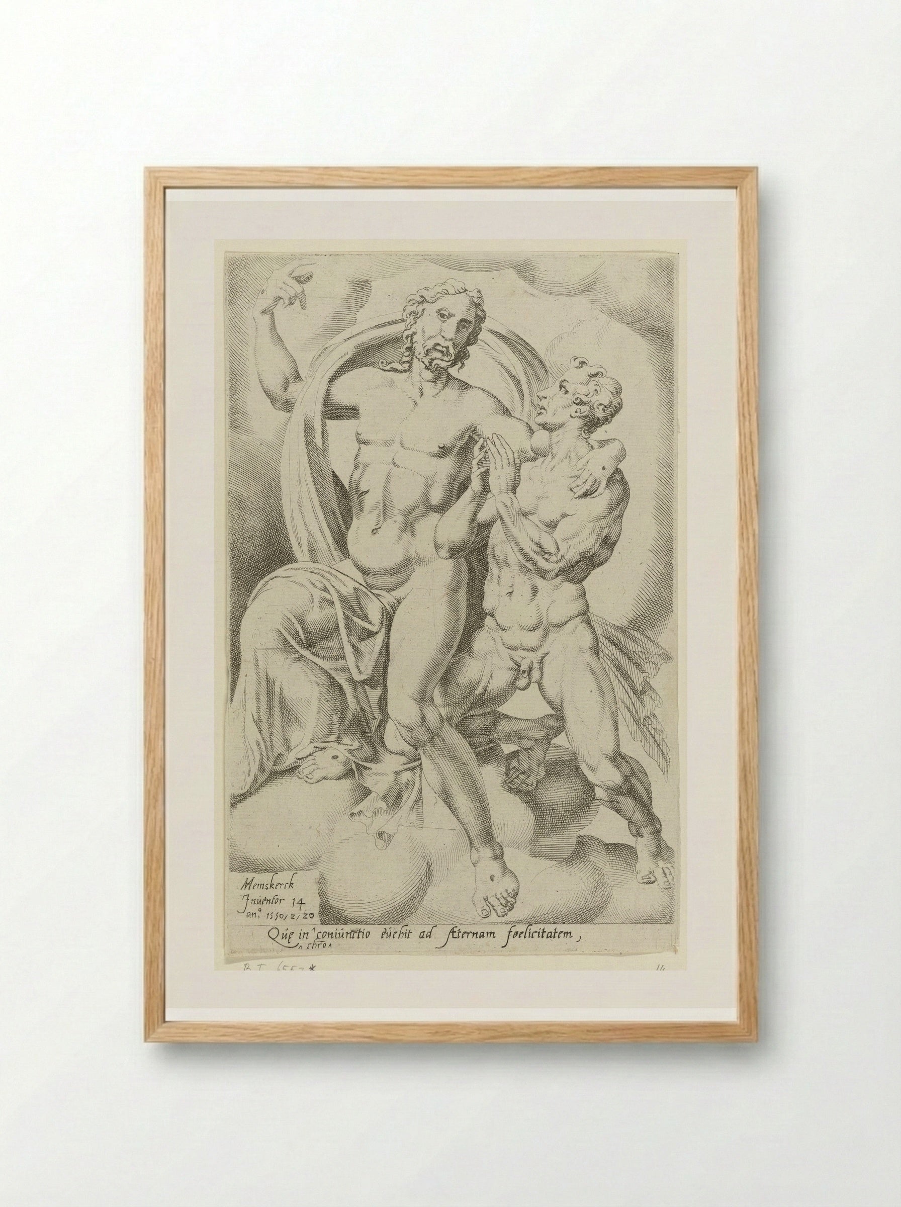 Zaligheid wordt bereikt door een te worden met Christus - Dirck Volckertsz. Coornhert - Framed Print Wood