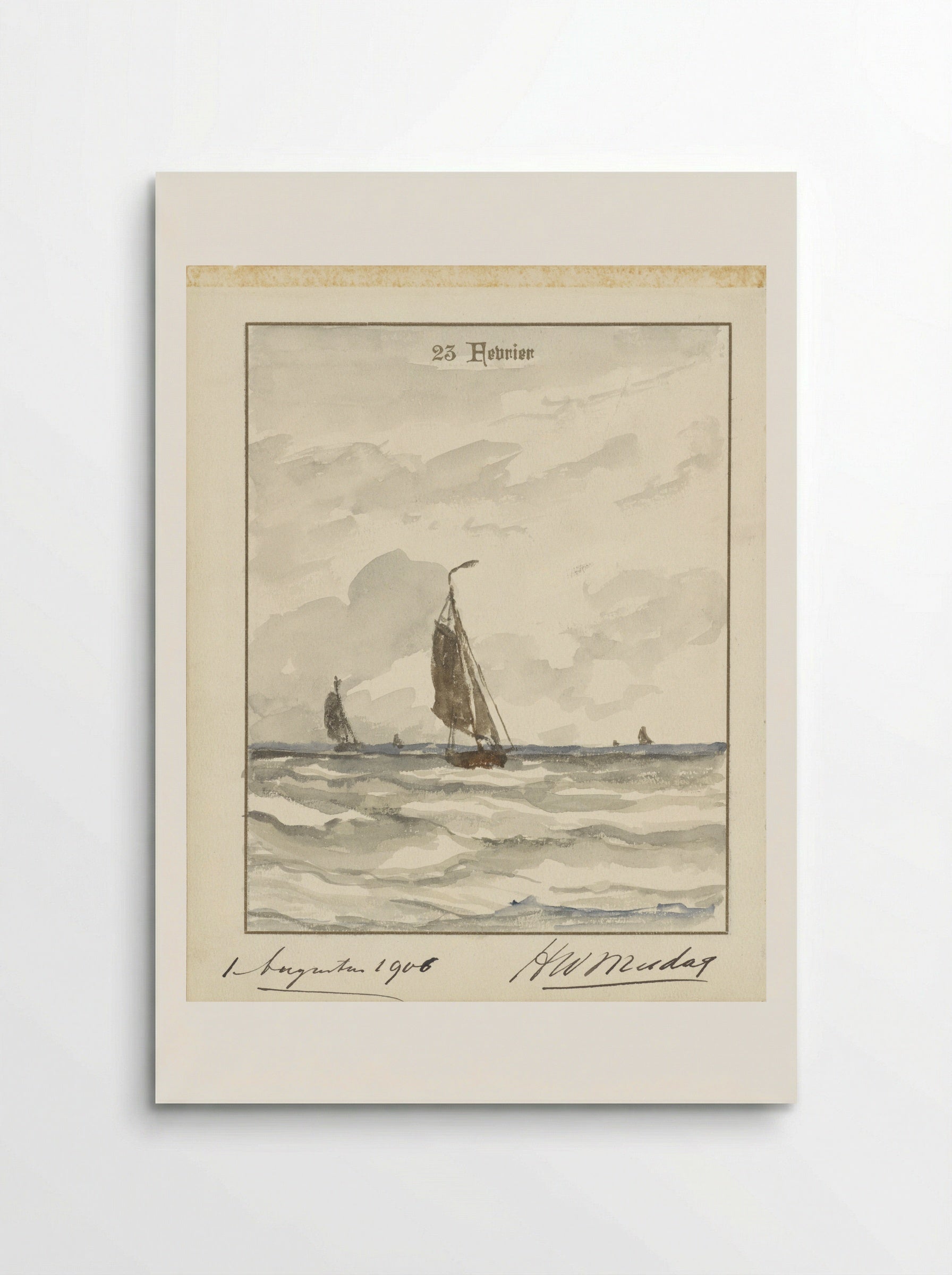 Zee met pinken - Hendrik Willem Mesdag - Poster