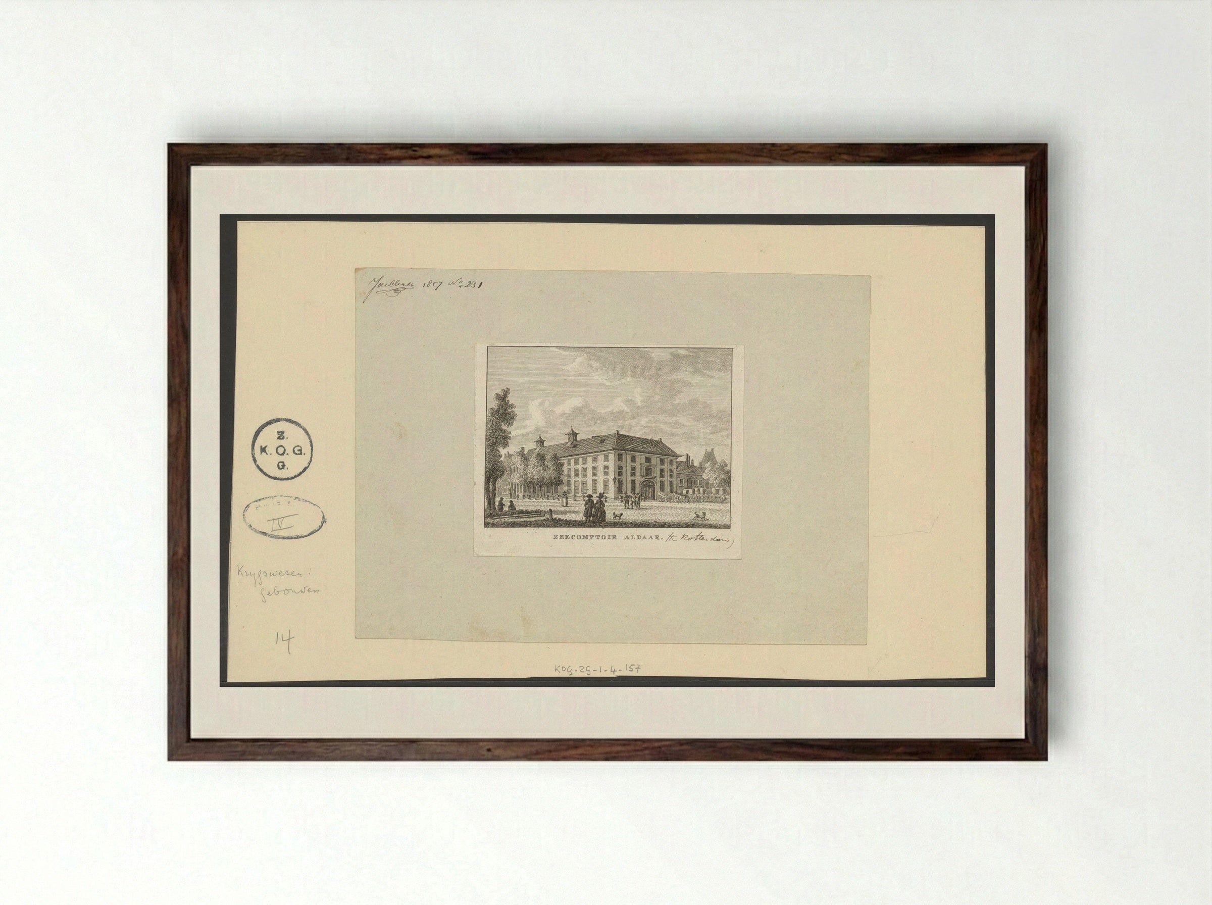 Zeecomptoir aldaar - Carel Frederik Bendorp (I) - Framed Print Dark Wood