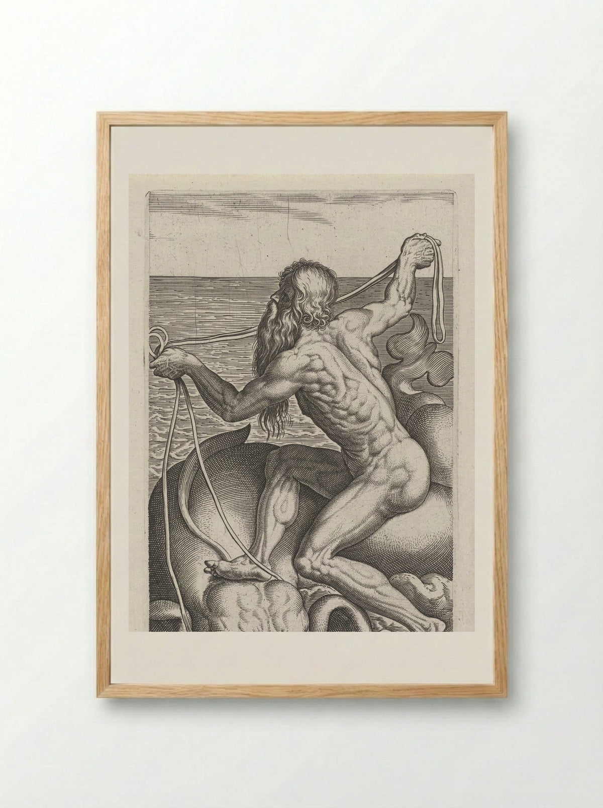 Zeegod Oceanus - Philips Galle - Framed Print Wood