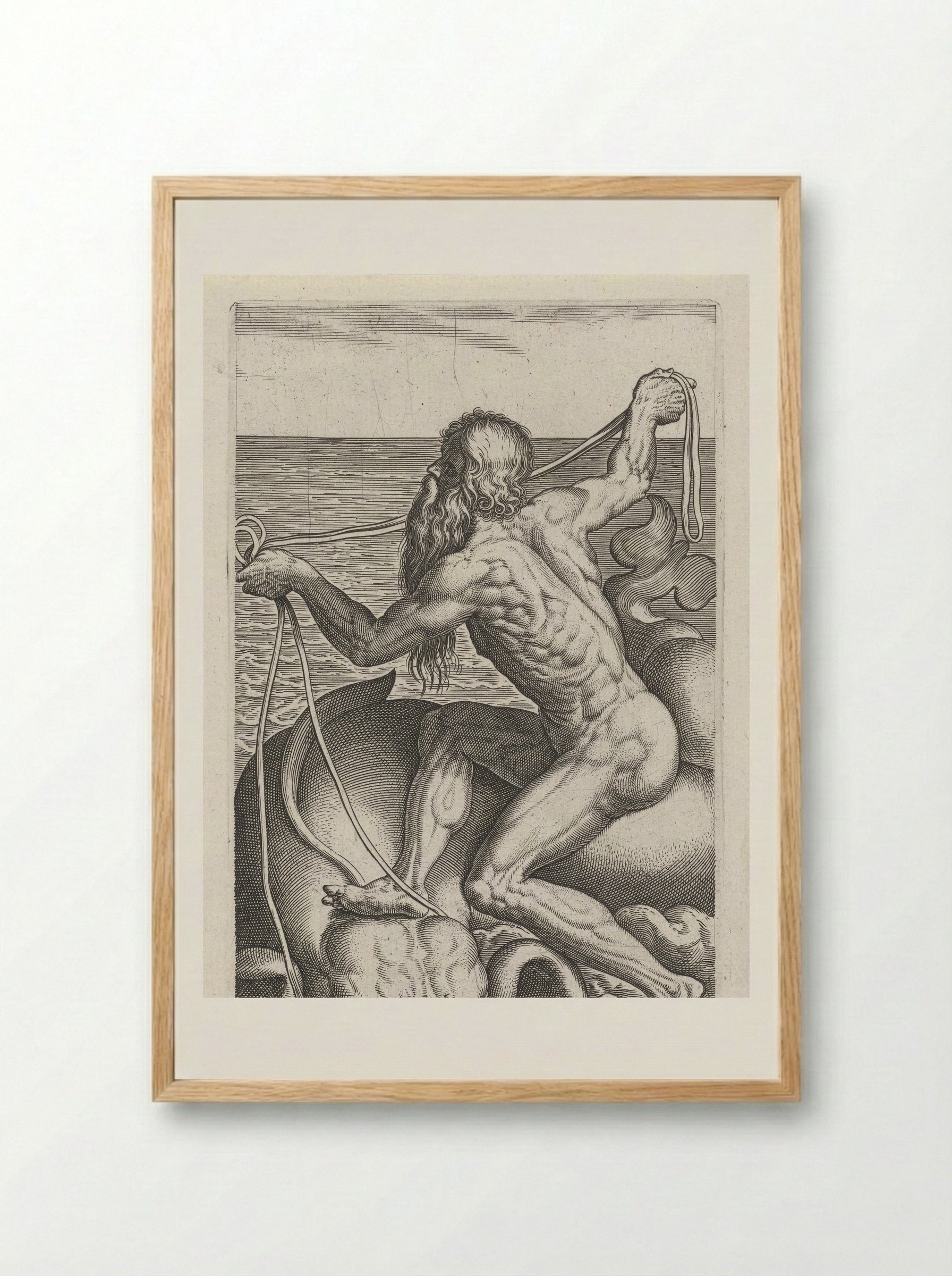 Zeegod Oceanus - Philips Galle - Framed Print Wood