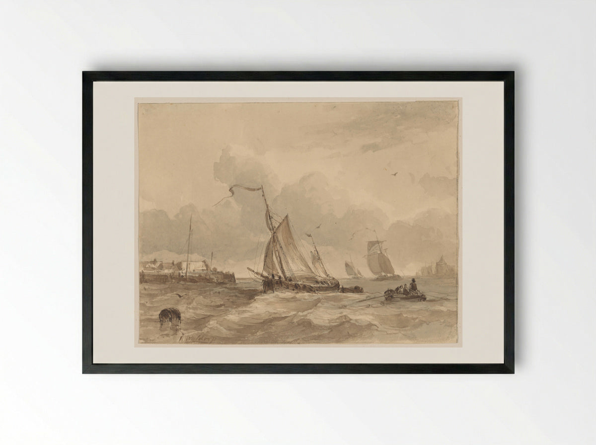 Zeehaven - Antonie Waldorp - Framed Print Black