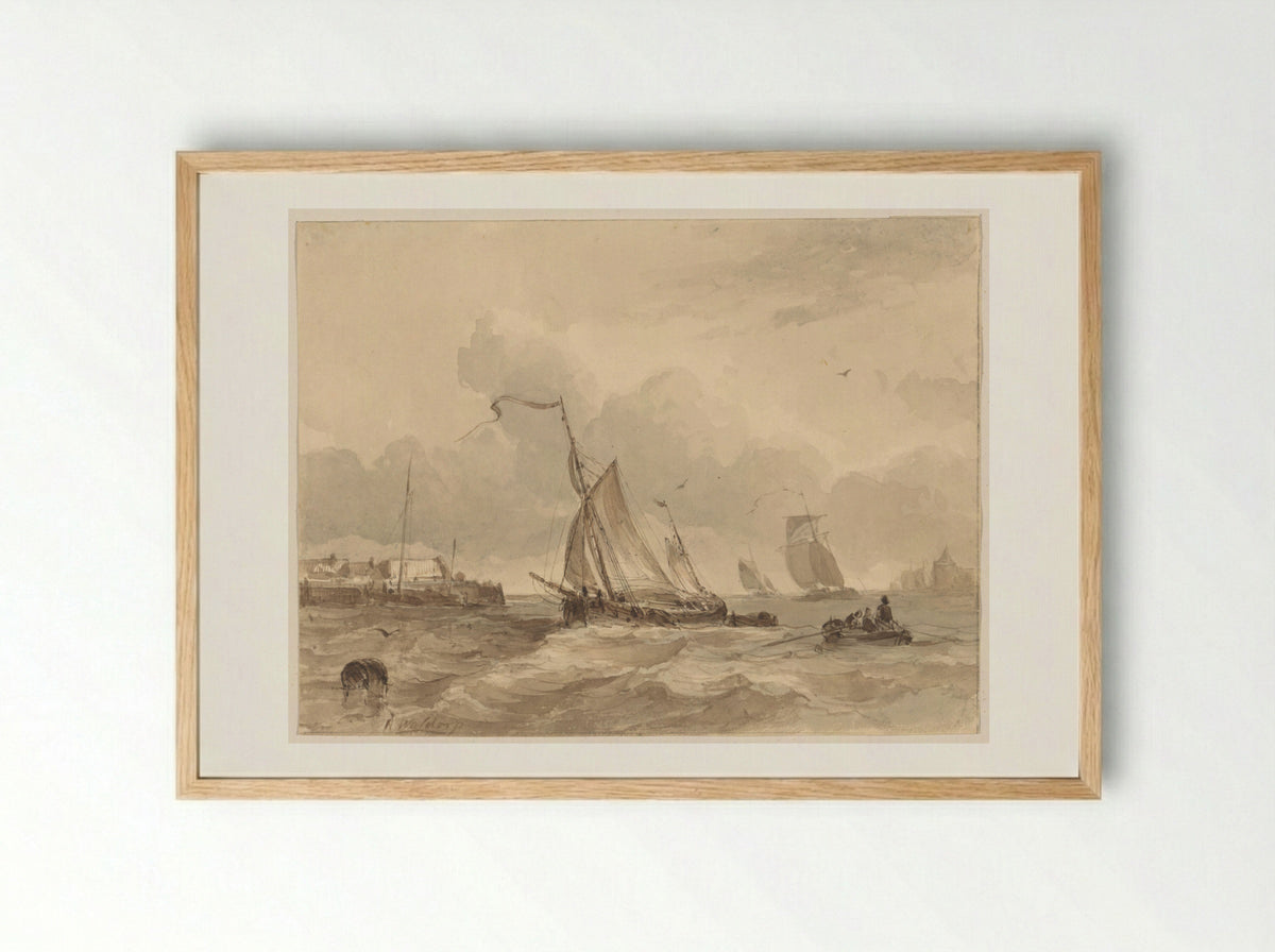Zeehaven - Antonie Waldorp - Framed Print Wood