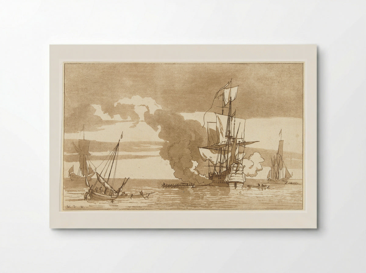 Zeeslag (Naval Battle) - Anthonie van den Bos - Poster