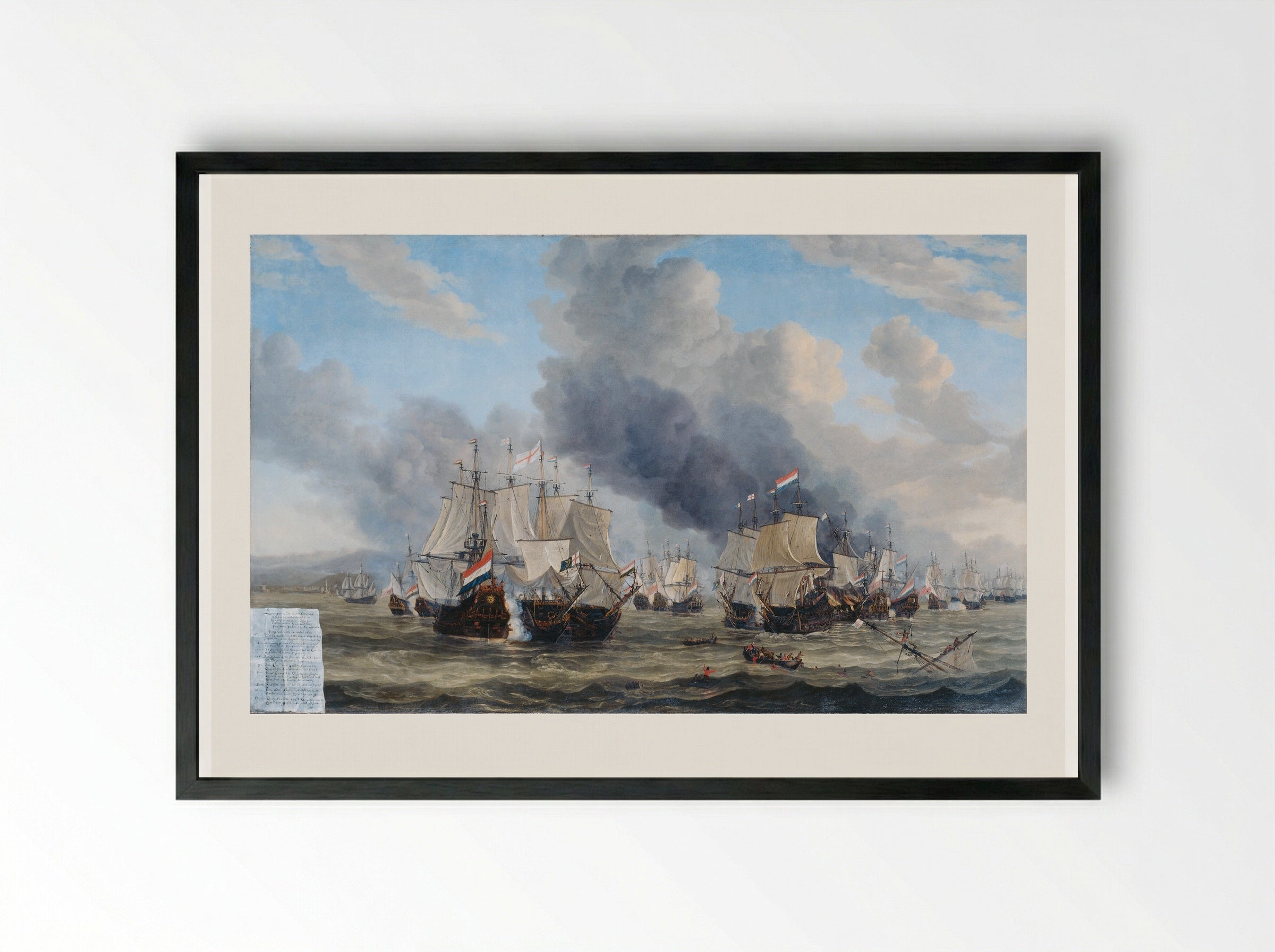 Zeeslag - Reinier Nooms - Framed Print Black
