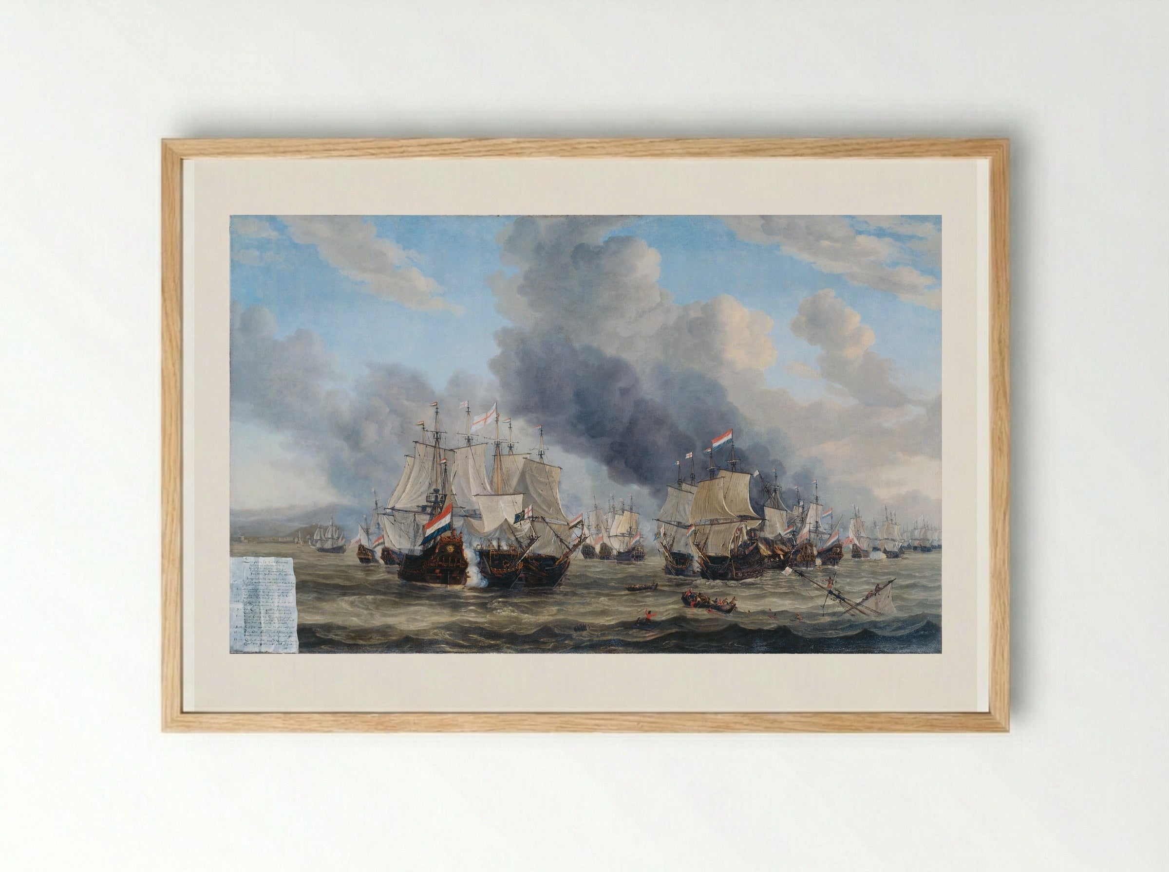 Zeeslag - Reinier Nooms - Framed Print Wood