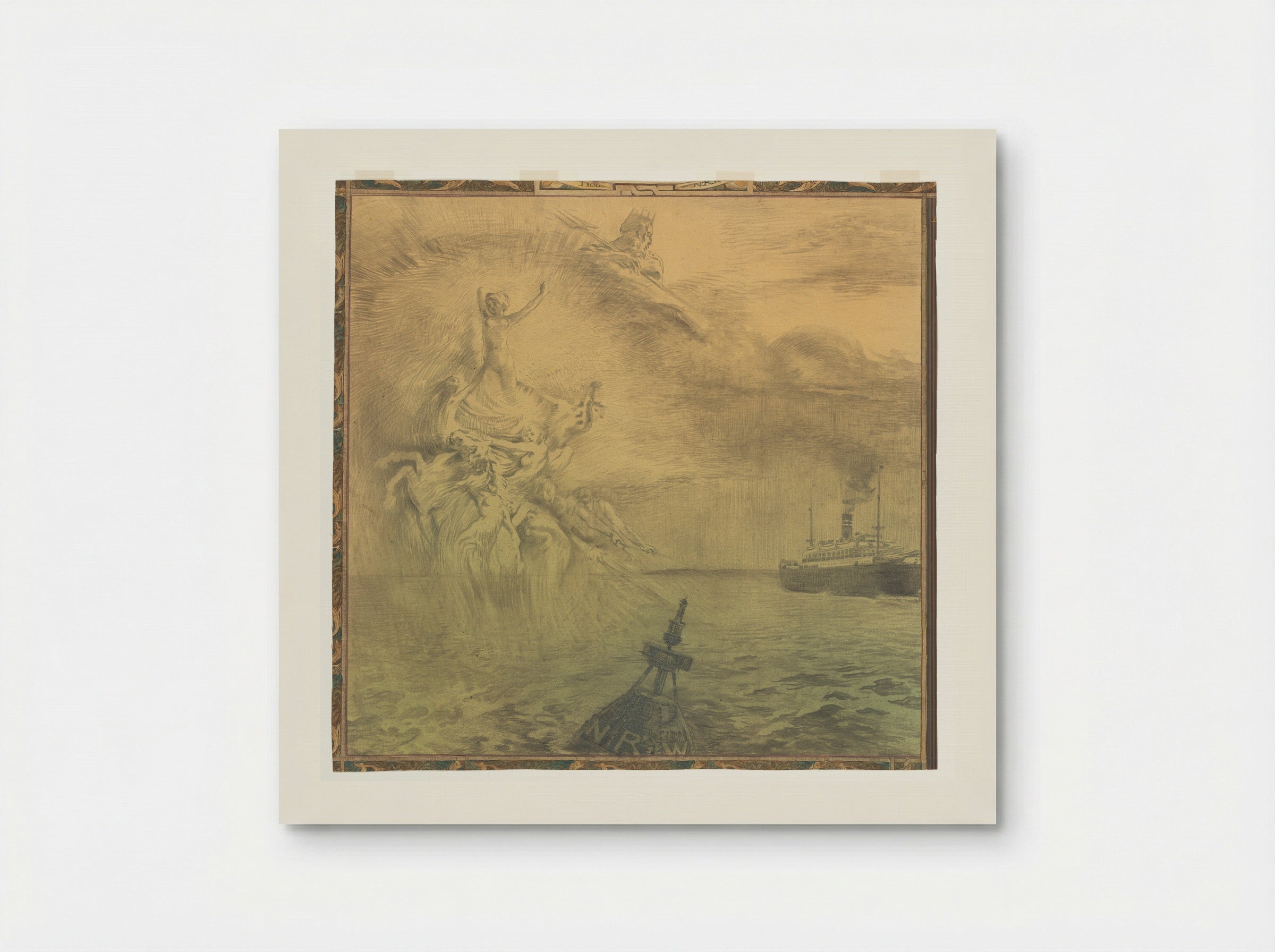 Zeevaart. Ontwerp wandschildering te Rotterdam - Huib Luns - Poster