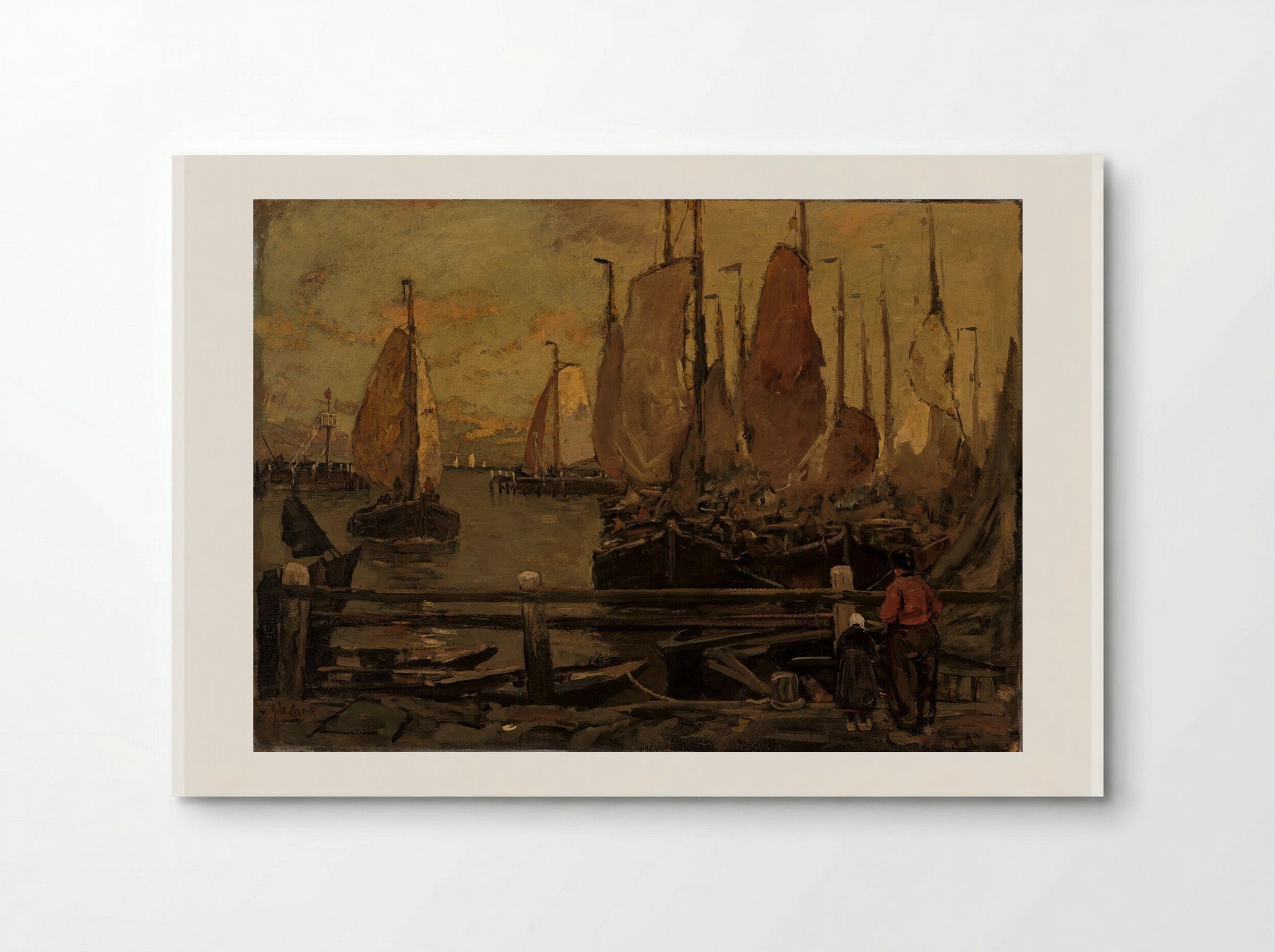 Zeilschepen in de haven van Oostende - Adolf le Comte - Poster