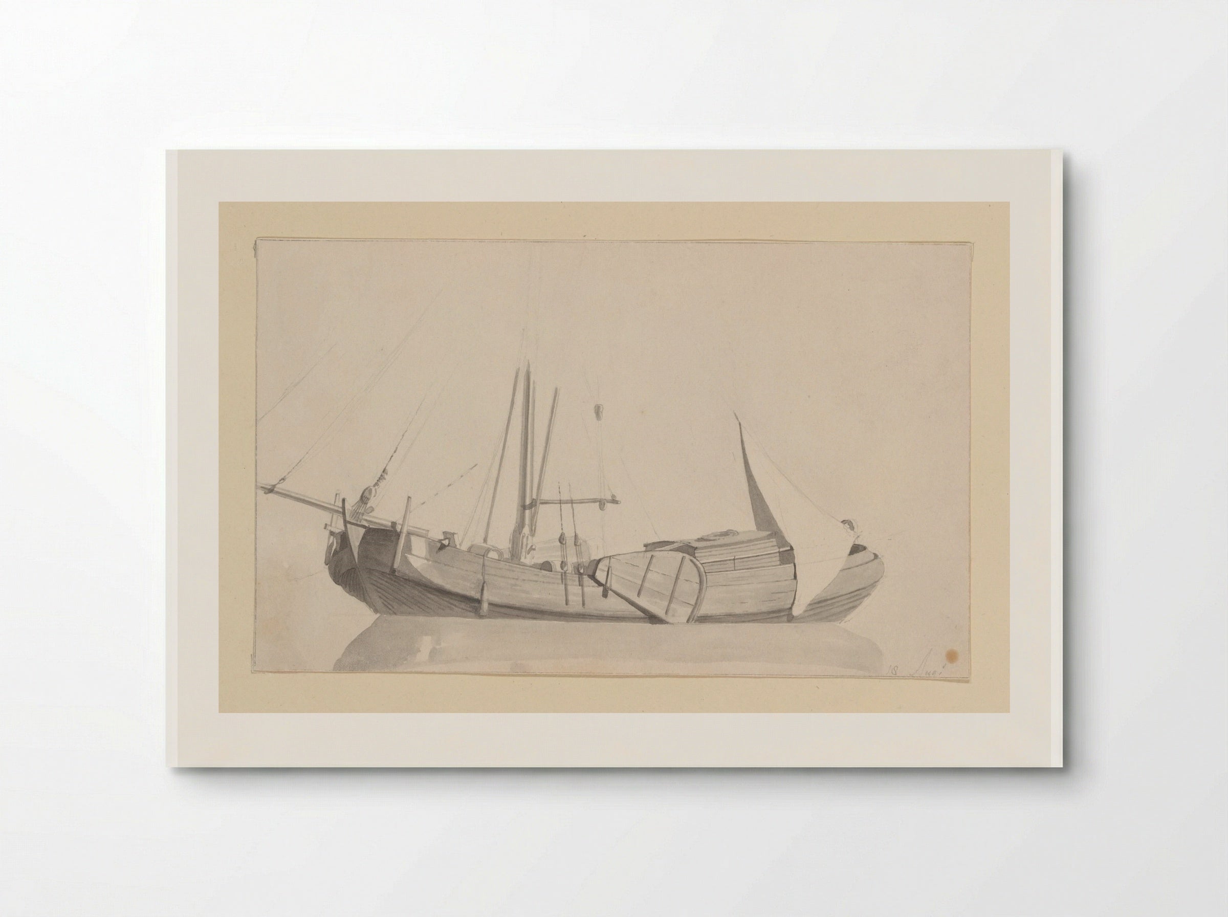Zeilschip (Study of a Sailing Vessel) - Hendrik Abraham Klinkhamer - Poster