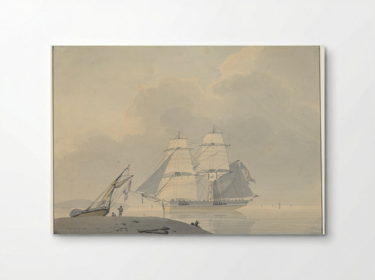 Zeilschip in stil water - Lodewijk Gilles Haccou - Poster