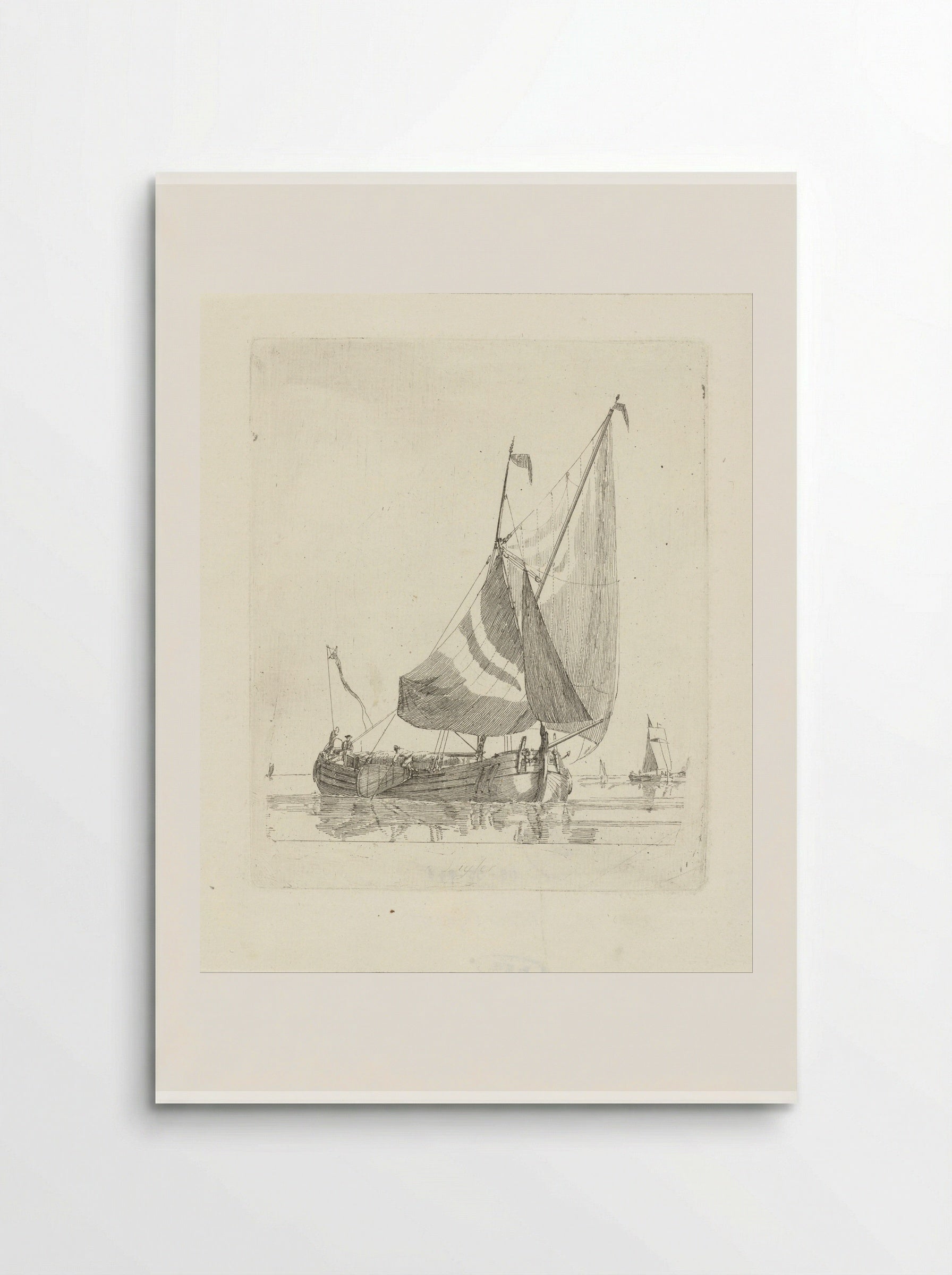 Zeilschip op stil water - Gerrit Groenewegen - Poster