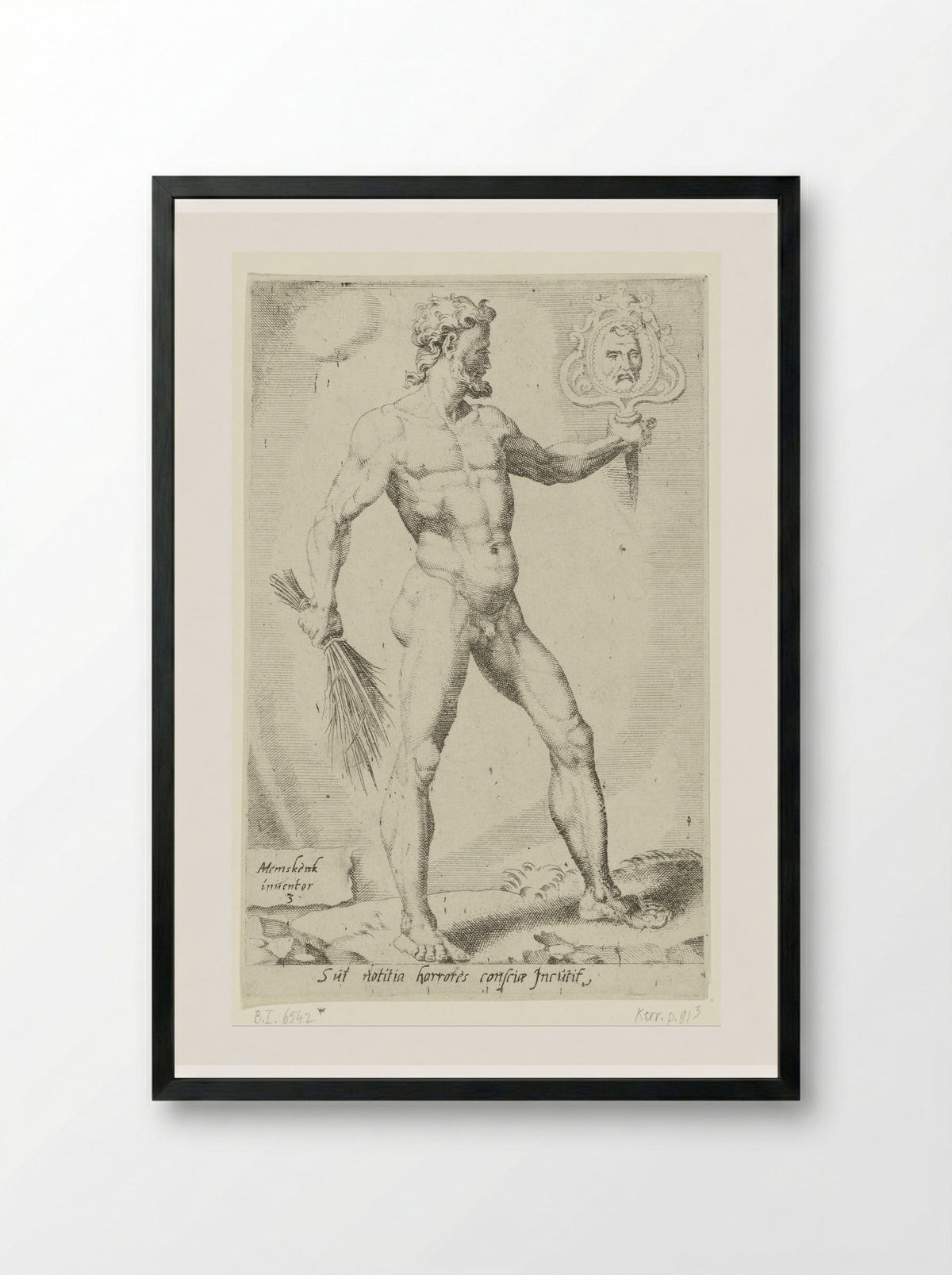 Zelfkennis inspireert het geweten met afschuw - Dirck Volckertsz. Coornhert - Framed Print Black