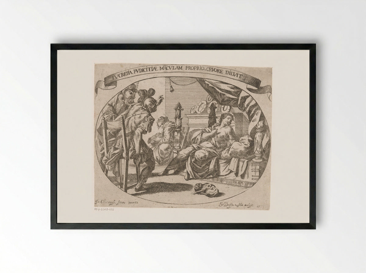 Zelfmoord van Lucretia - Johann Baptist Caspar - Framed Print Black