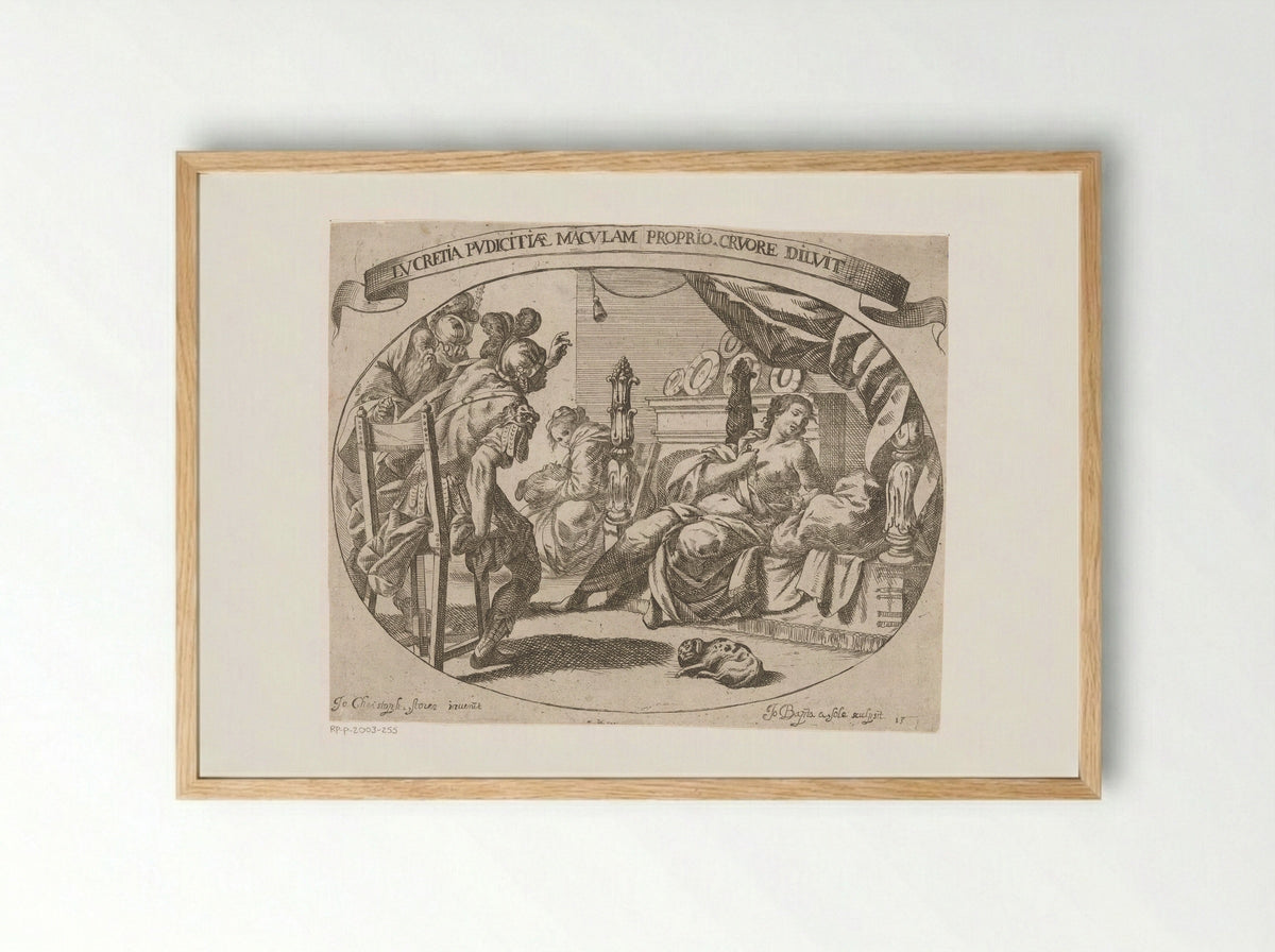 Zelfmoord van Lucretia - Johann Baptist Caspar - Framed Print Wood
