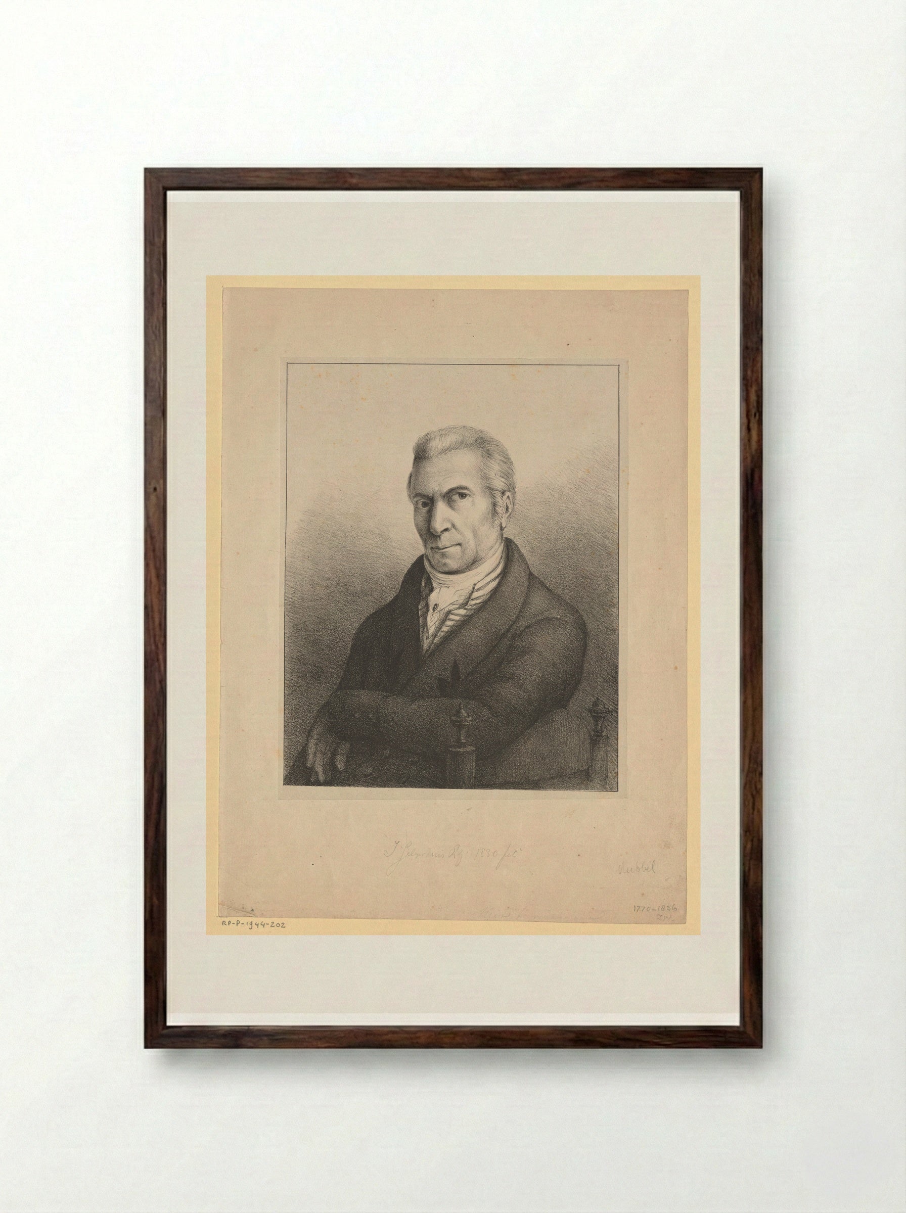 Zelfportret (Self-Portrait) - Johannes Jelgerhuis - Framed Print Dark Wood