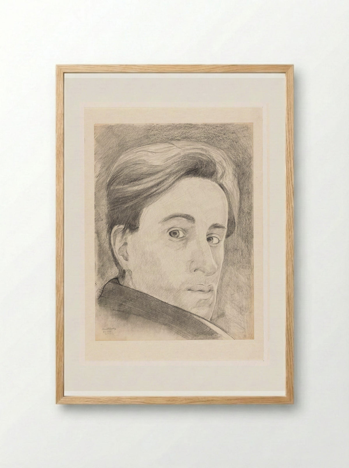 Zelfportret en face - Cor van Teeseling - Framed Print Wood