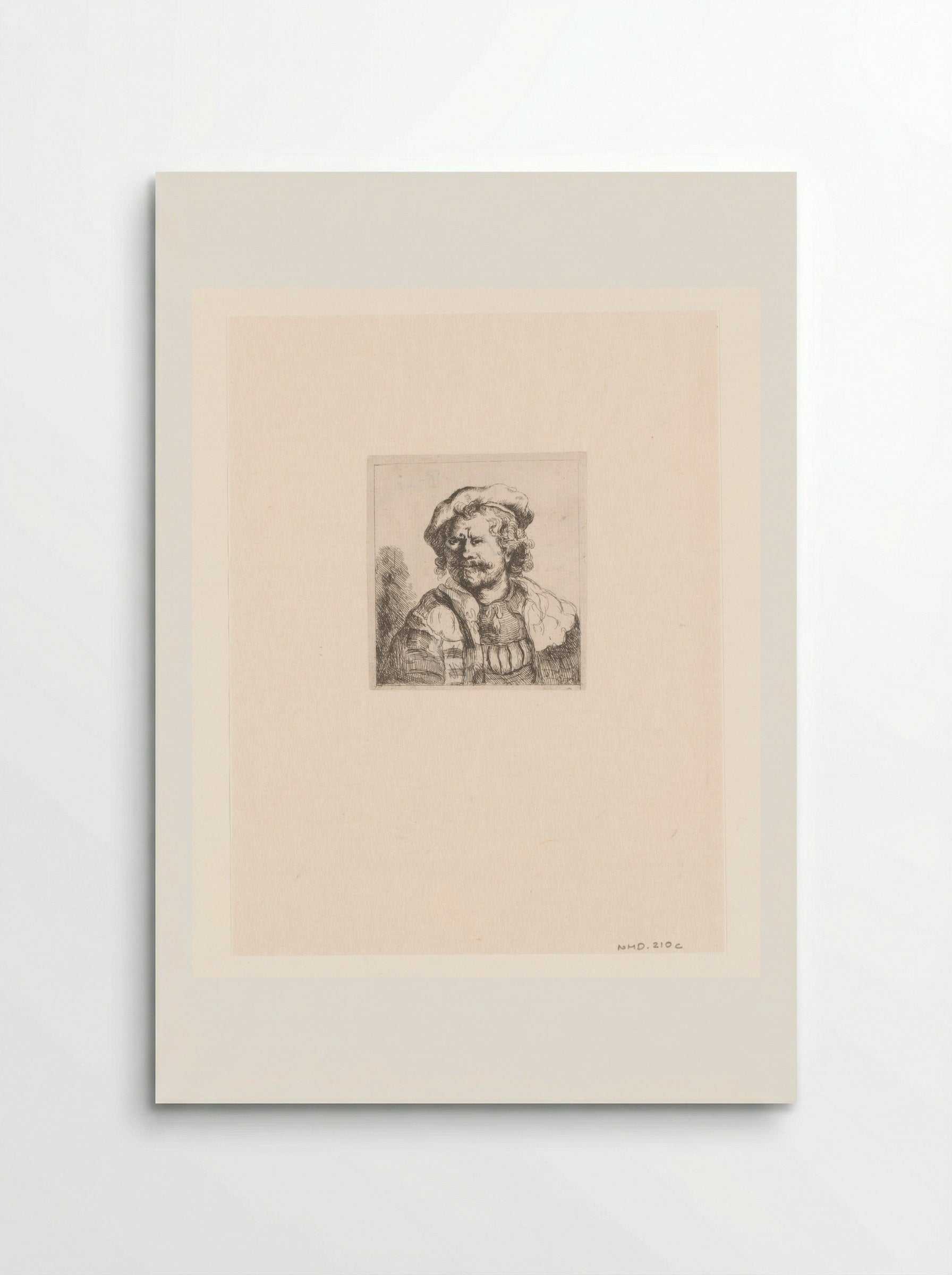 Zelfportret met baret en geborduurde mantel - Constantino Cumano - Poster