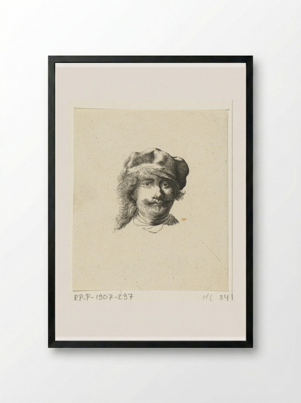 Zelfportret met pet - Ernst Willem Jan Bagelaar - Framed Print Black