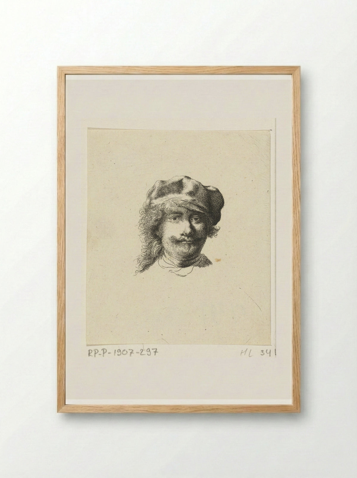 Zelfportret met pet - Ernst Willem Jan Bagelaar - Framed Print Wood