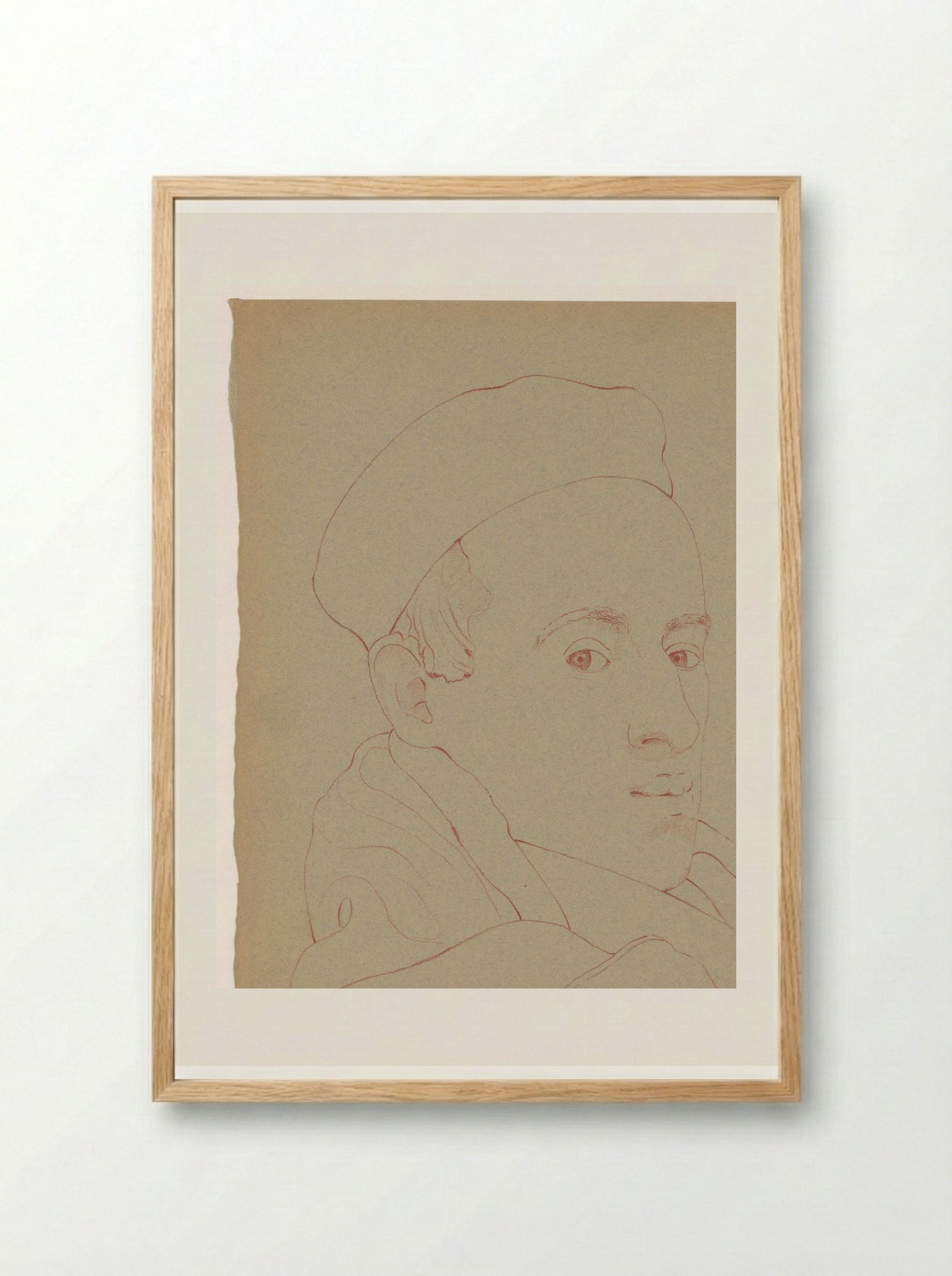 Zelfportret met pet - Cor van Teeseling - Framed Print Wood