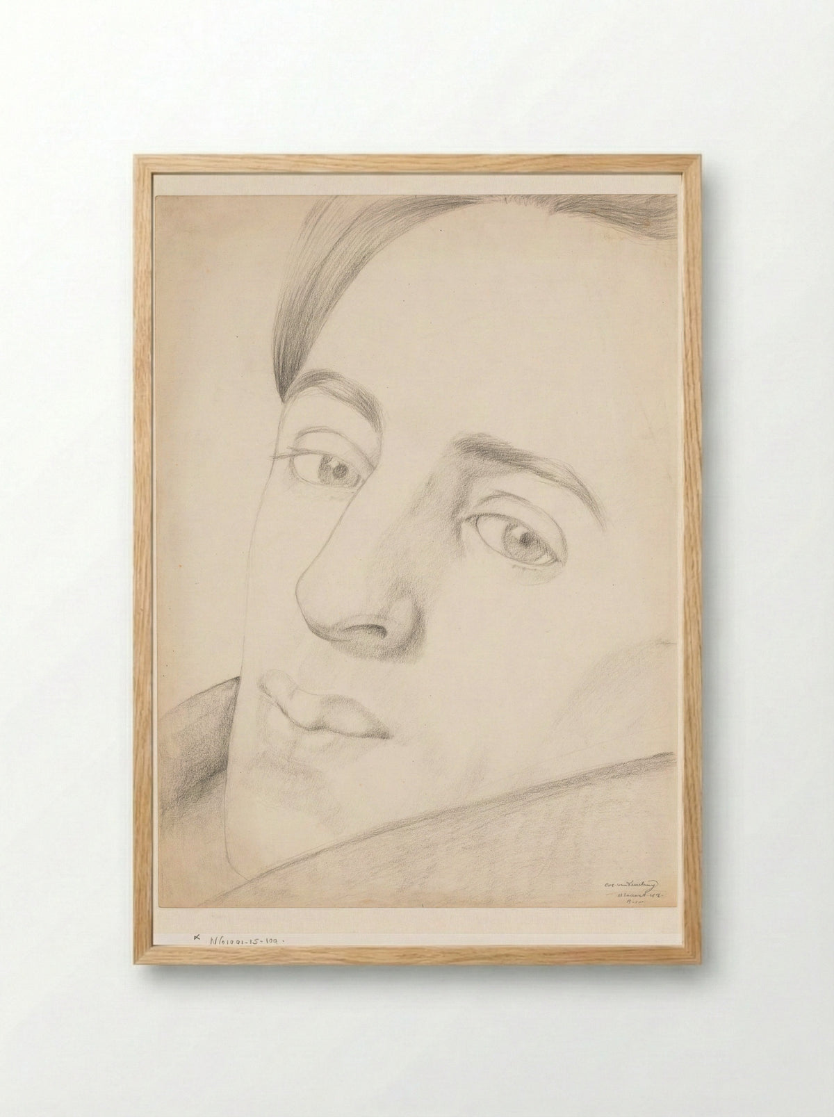 Zelfportret: B-1-1, 11 maart - Cor van Teeseling - Framed Print Wood