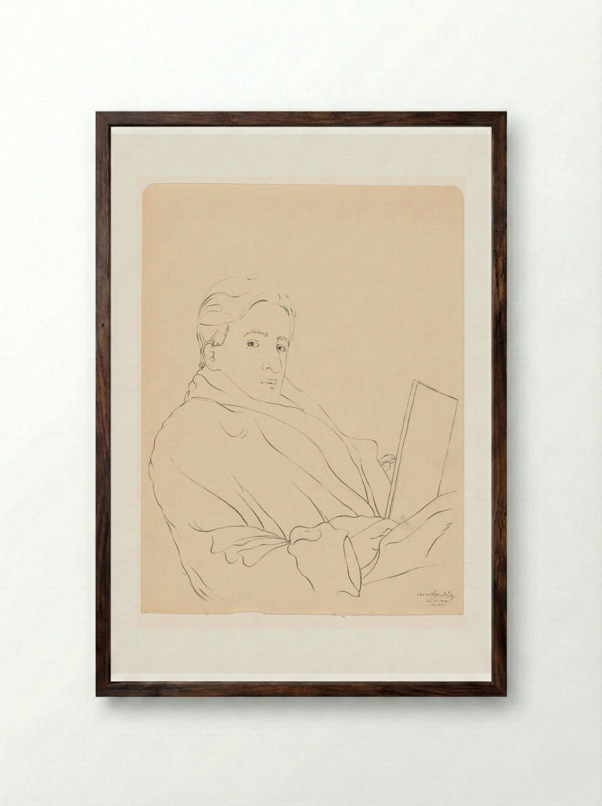 Zelfportret: B-1-1, 25 februari - Cor van Teeseling - Framed Print Dark Wood