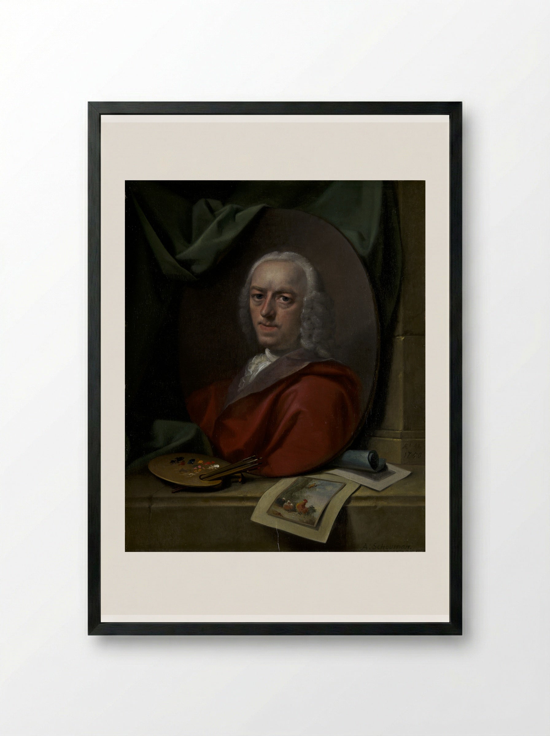 Zelfportret - Aert Schouman - Framed Print Black