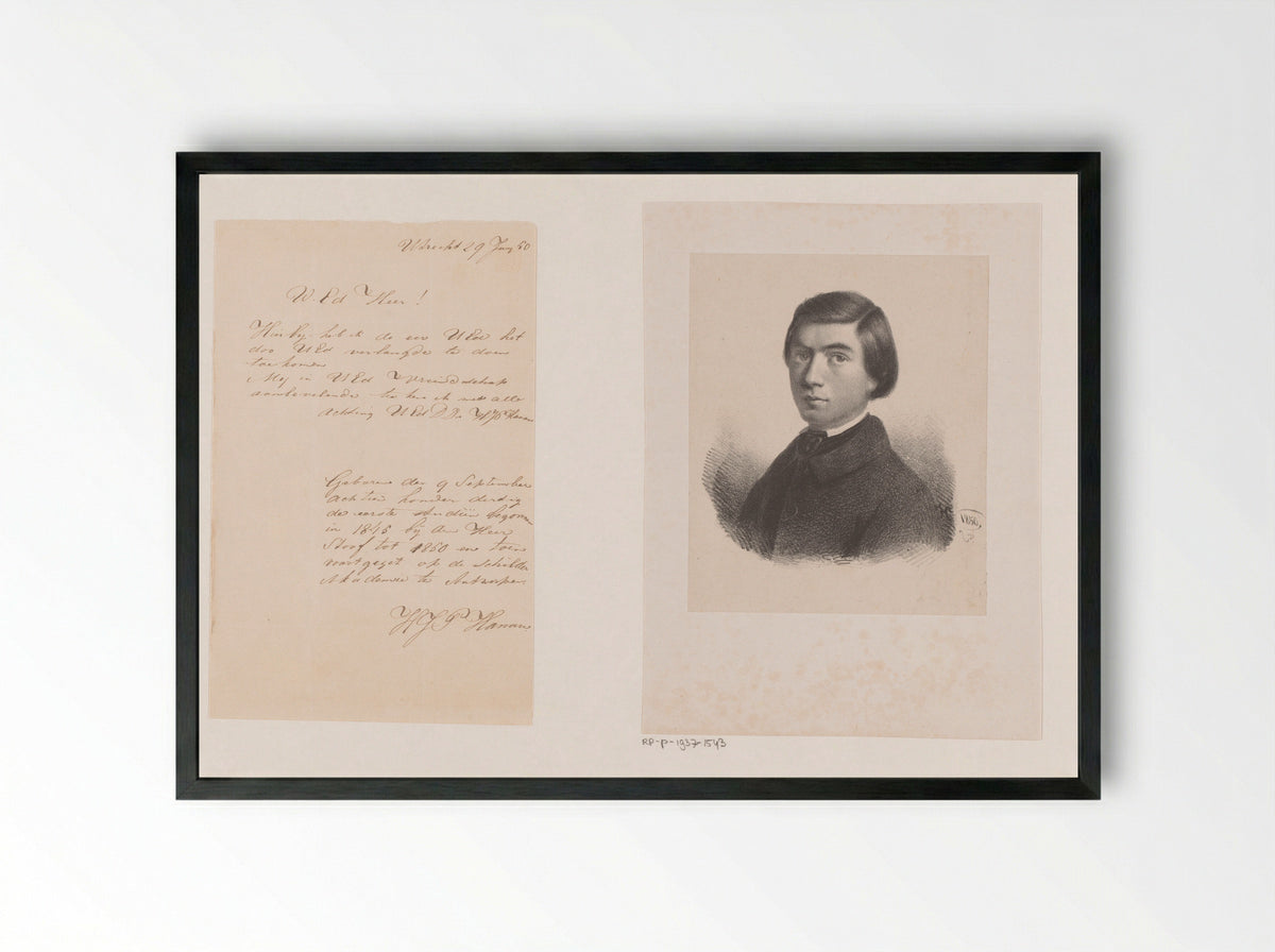 Zelfportret - Hendricus Joannes Petrus Hanau - Framed Print Black