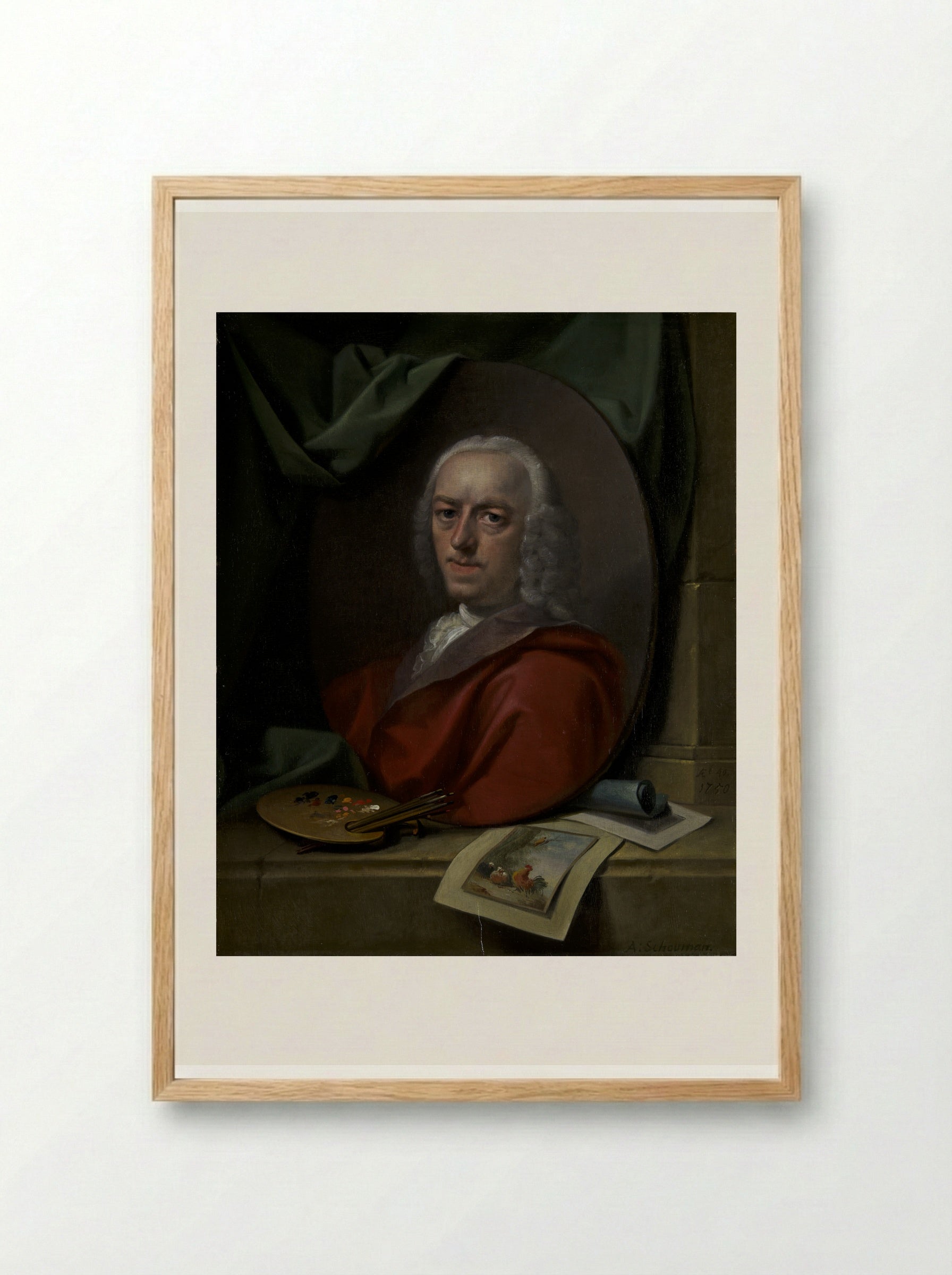 Zelfportret - Aert Schouman - Framed Print Wood