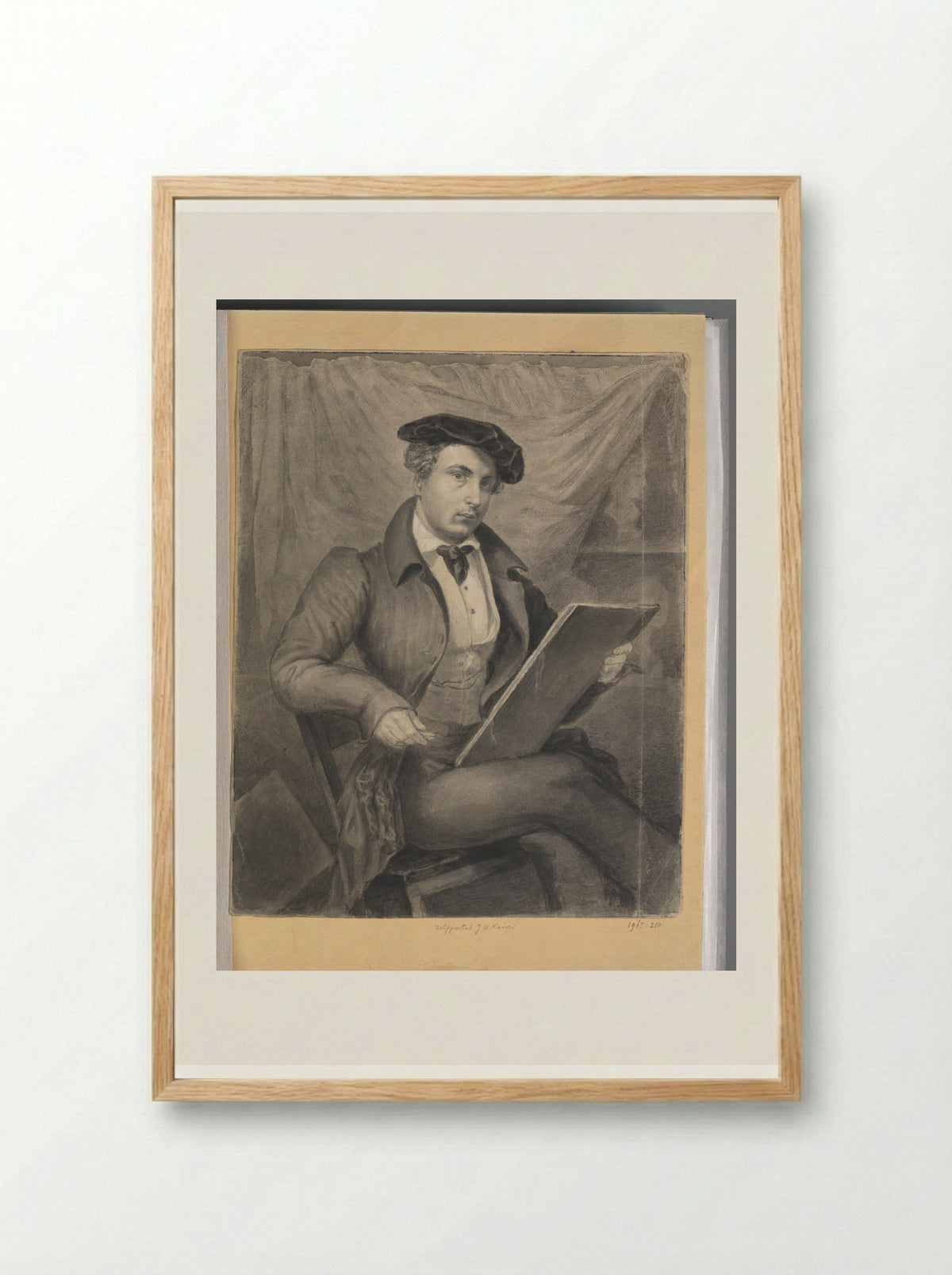 Zelfportret - Johann Wilhelm Kaiser - Framed Print Wood