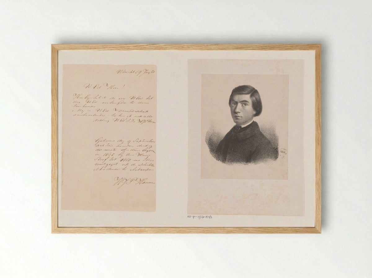 Zelfportret - Hendricus Joannes Petrus Hanau - Framed Print Wood